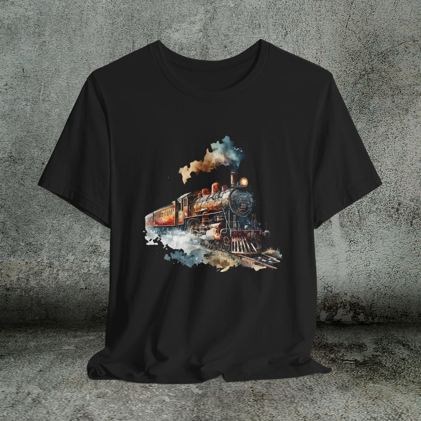 Vintage Railway Steam Engine Locomotive Train Shirt, Mens T-Shirt - FlooredByArt