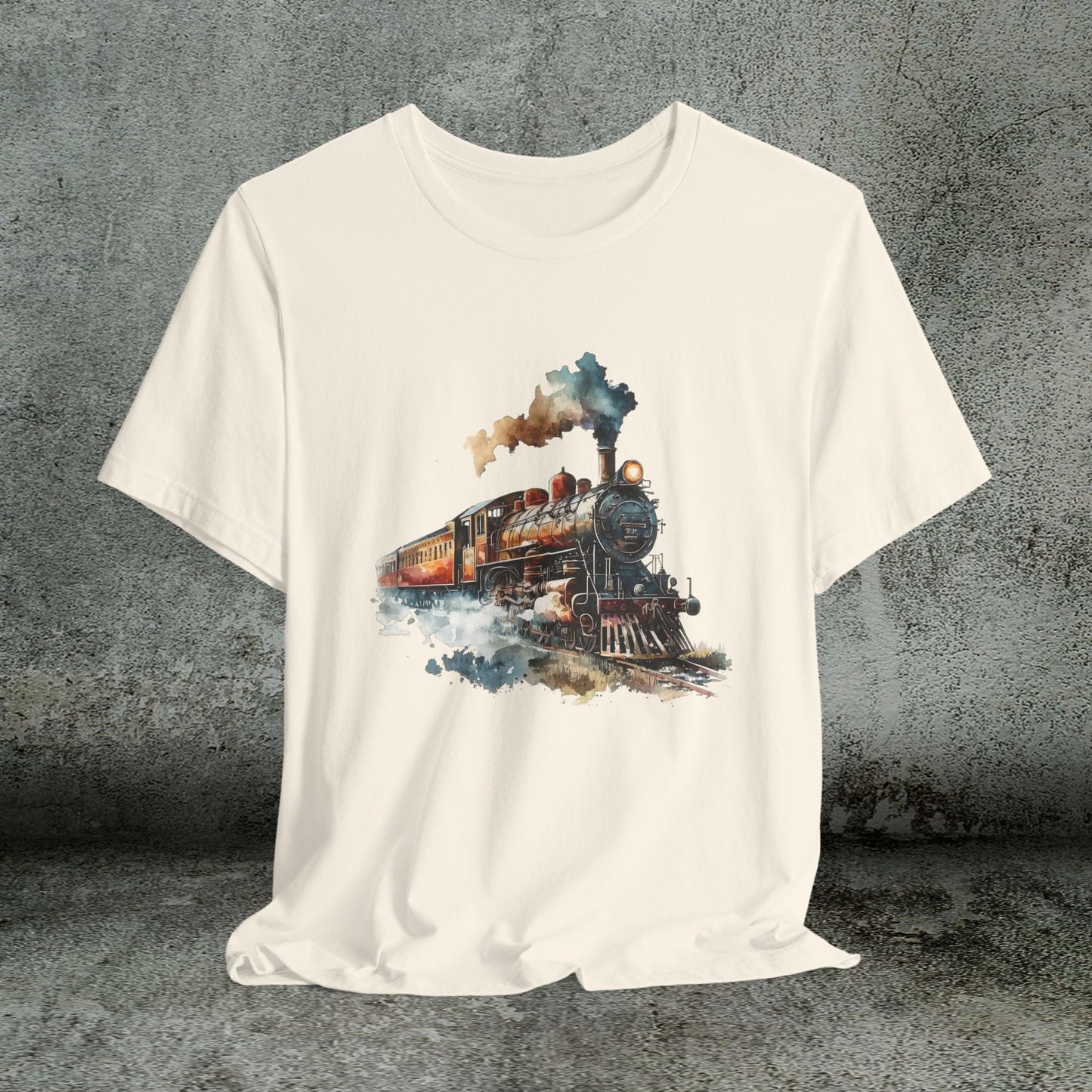 Vintage Railway Steam Engine Locomotive Train Shirt, Mens T-Shirt - FlooredByArt