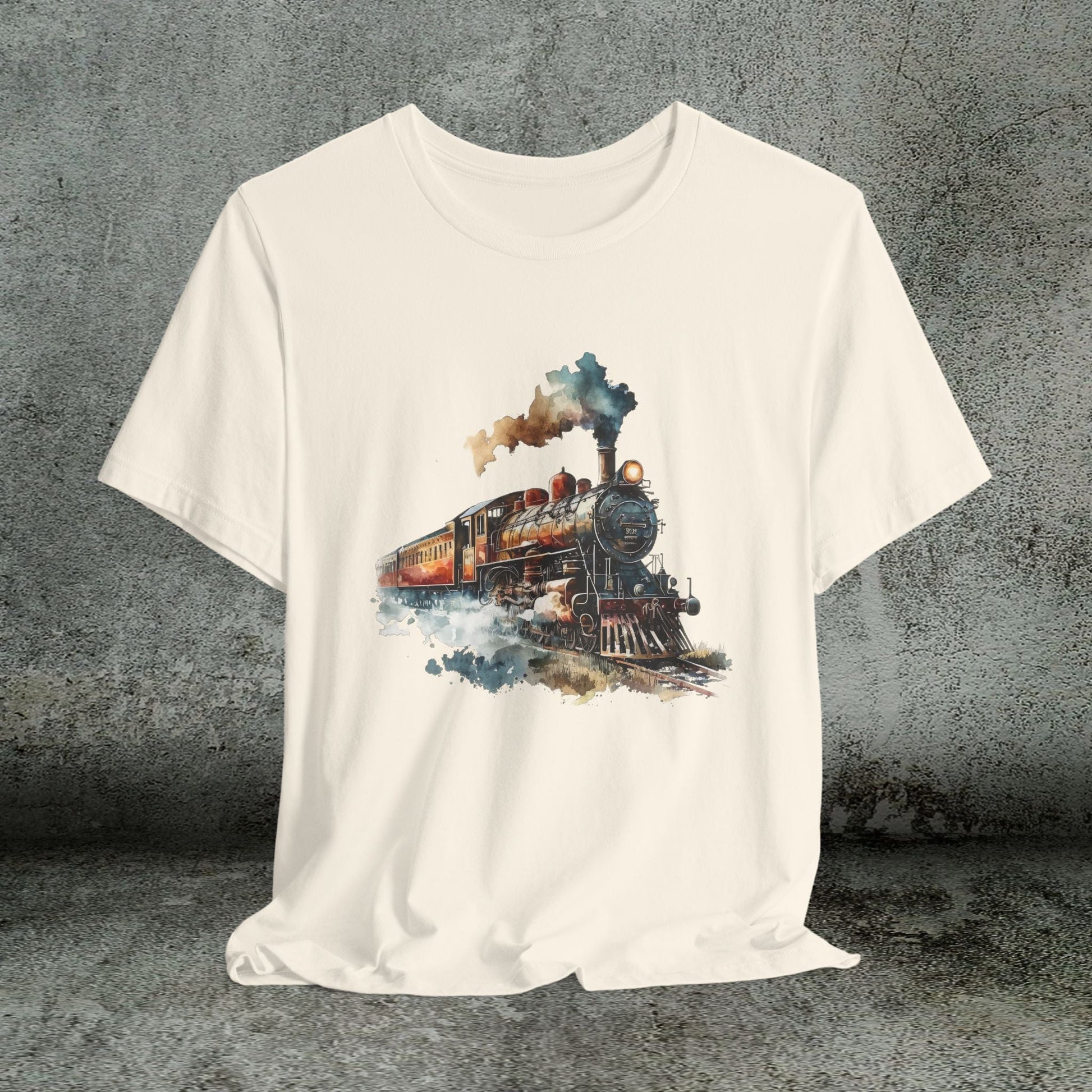 Vintage Railway Steam Engine Locomotive Train Shirt, Mens T-Shirt - FlooredByArt