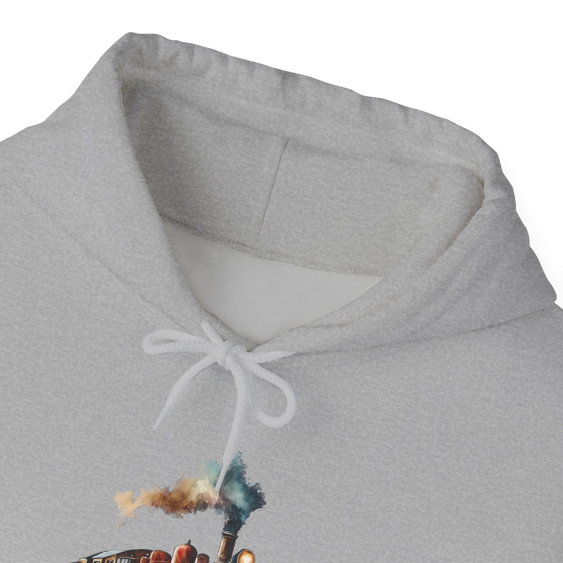 Vintage Train Watercolor Hoodie – Steam Engine Art Sweatshirt for Railway Lovers - FlooredByArt