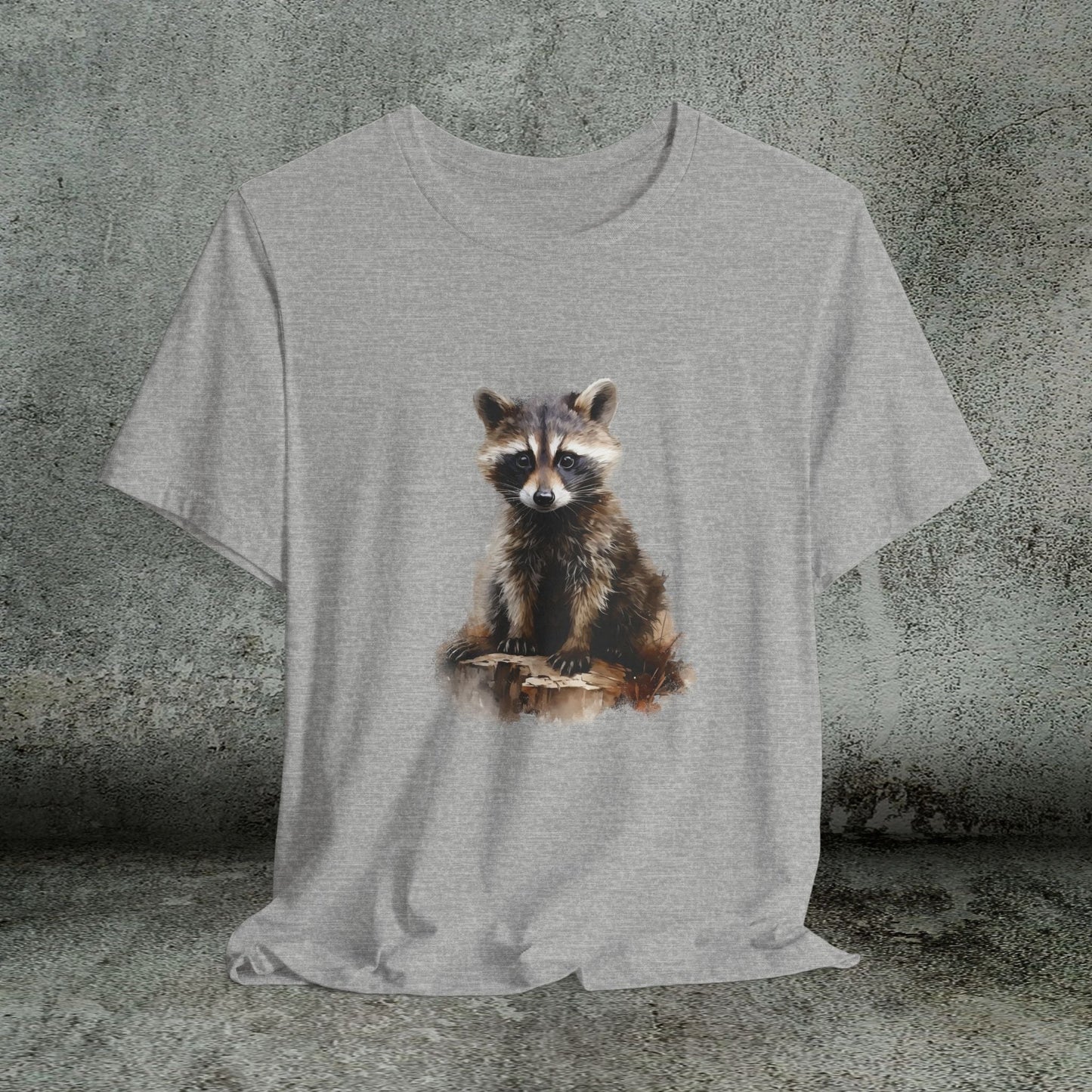Watercolor Raccoon T-Shirt – Woodland Animal Art on Soft Cotton, Perfect Gift - FlooredByArt