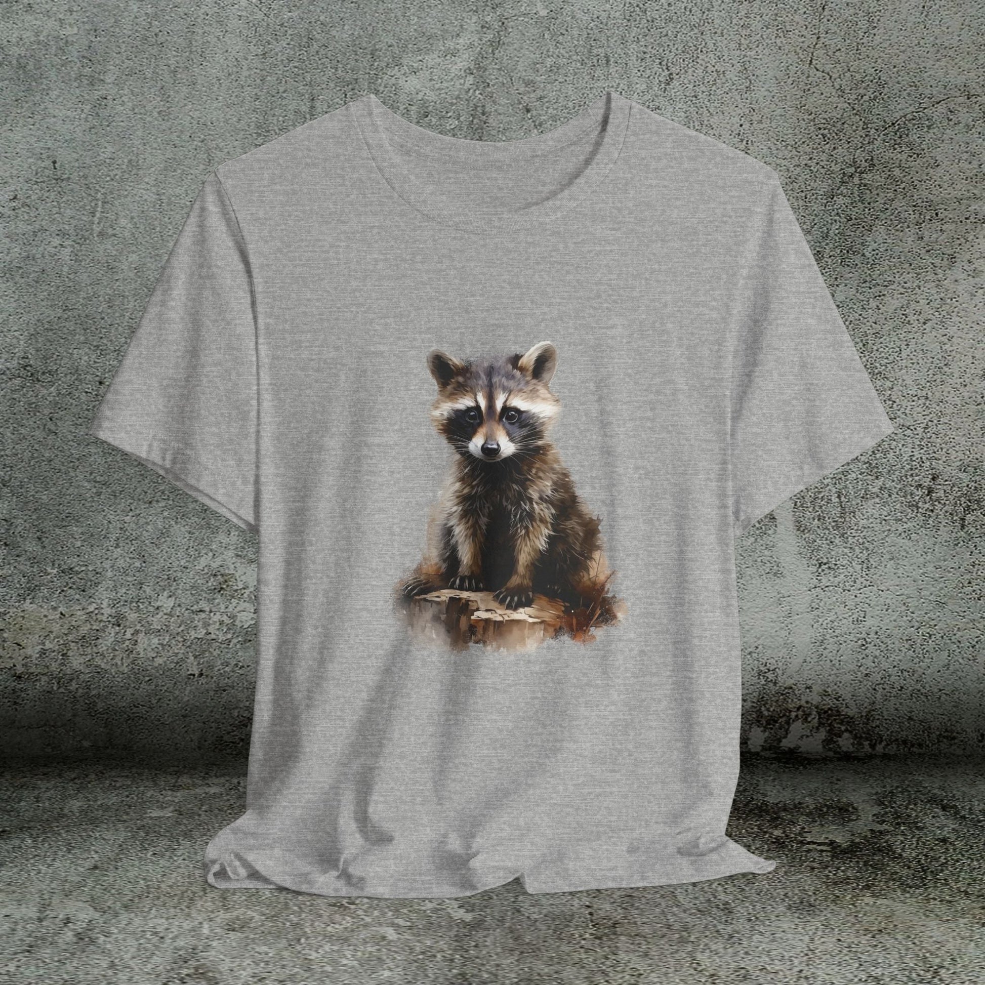 Watercolor Raccoon T-Shirt – Woodland Animal Art on Soft Cotton, Perfect Gift - FlooredByArt