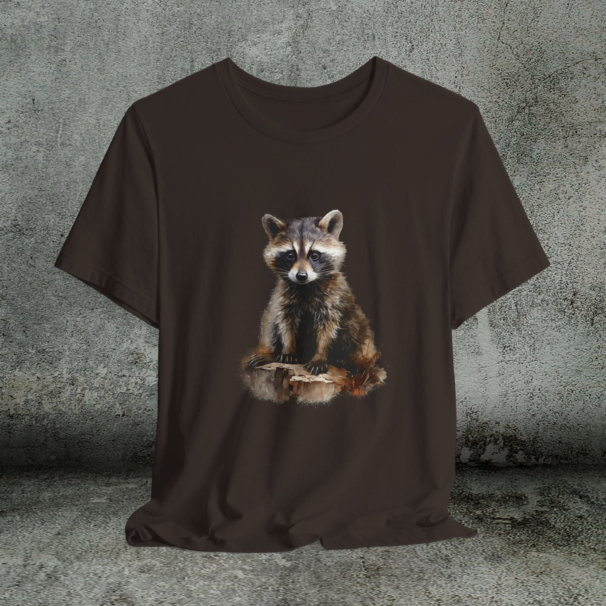 Watercolor Raccoon T-Shirt – Woodland Animal Art on Soft Cotton, Perfect Gift - FlooredByArt