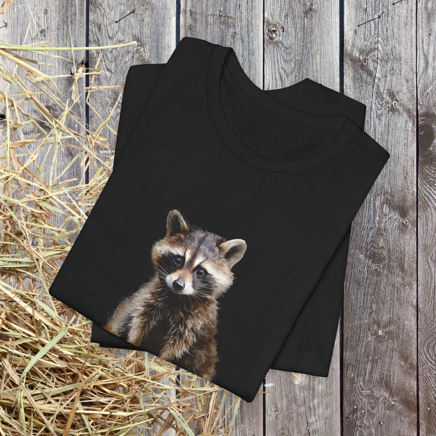 Watercolor Raccoon T-Shirt – Woodland Animal Art on Soft Cotton, Perfect Gift - FlooredByArt