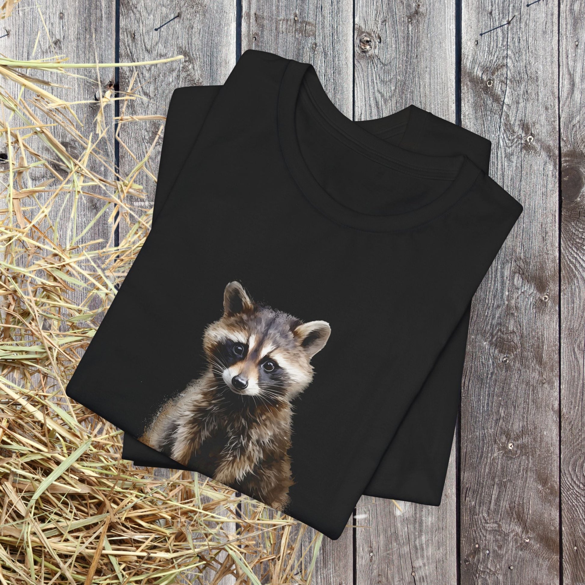 Watercolor Raccoon T-Shirt – Woodland Animal Art on Soft Cotton, Perfect Gift - FlooredByArt