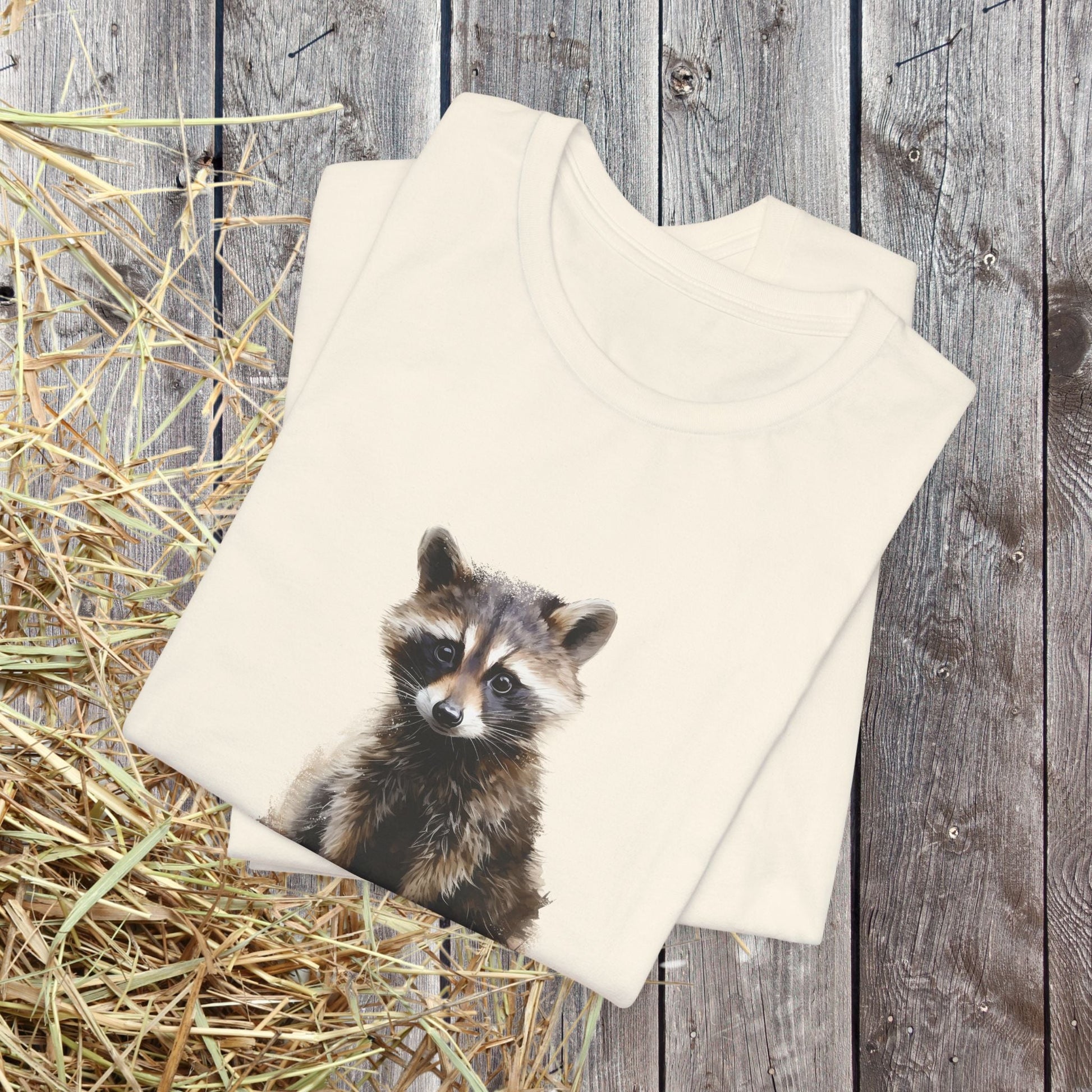 Watercolor Raccoon T-Shirt – Woodland Animal Art on Soft Cotton, Perfect Gift - FlooredByArt