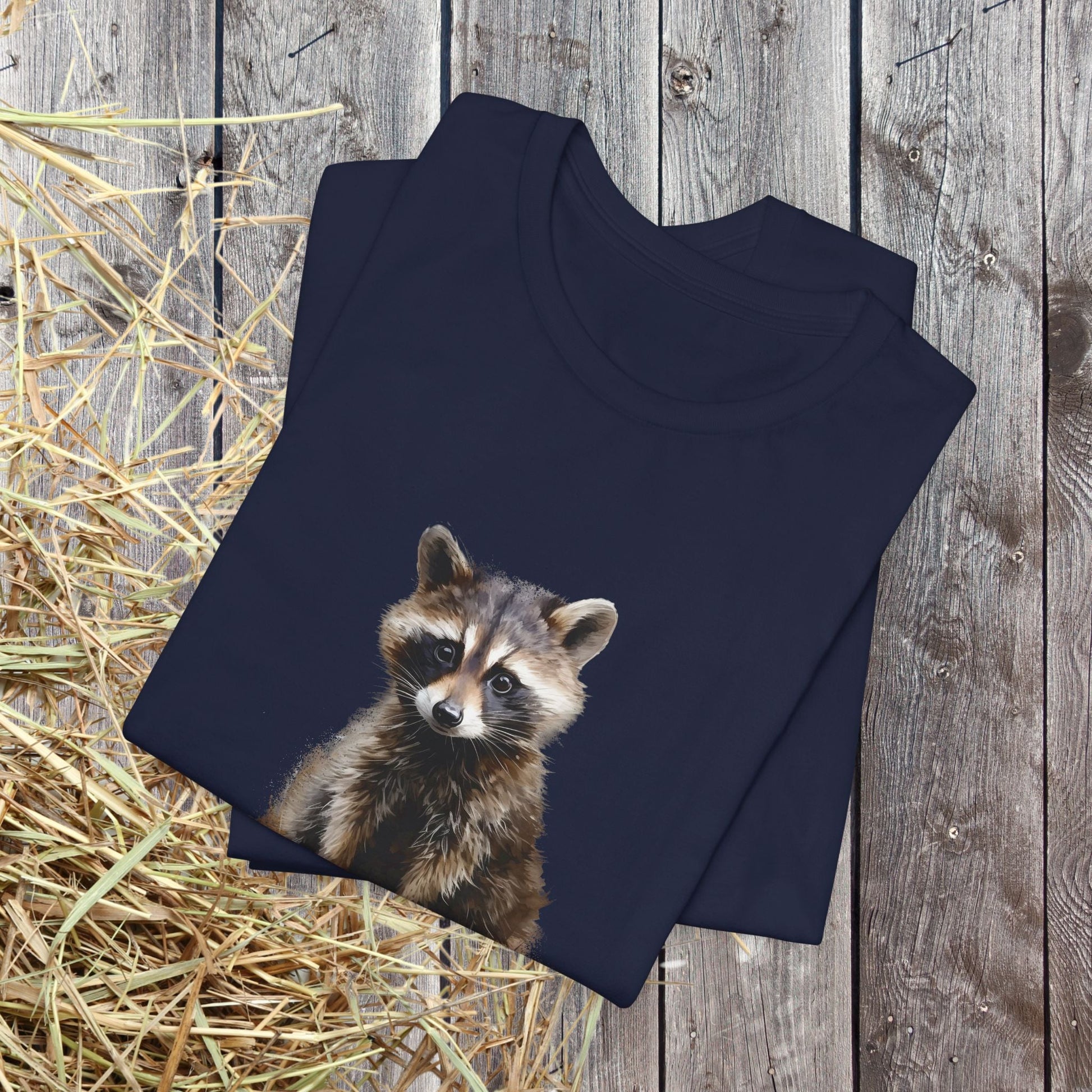 Watercolor Raccoon T-Shirt – Woodland Animal Art on Soft Cotton, Perfect Gift - FlooredByArt