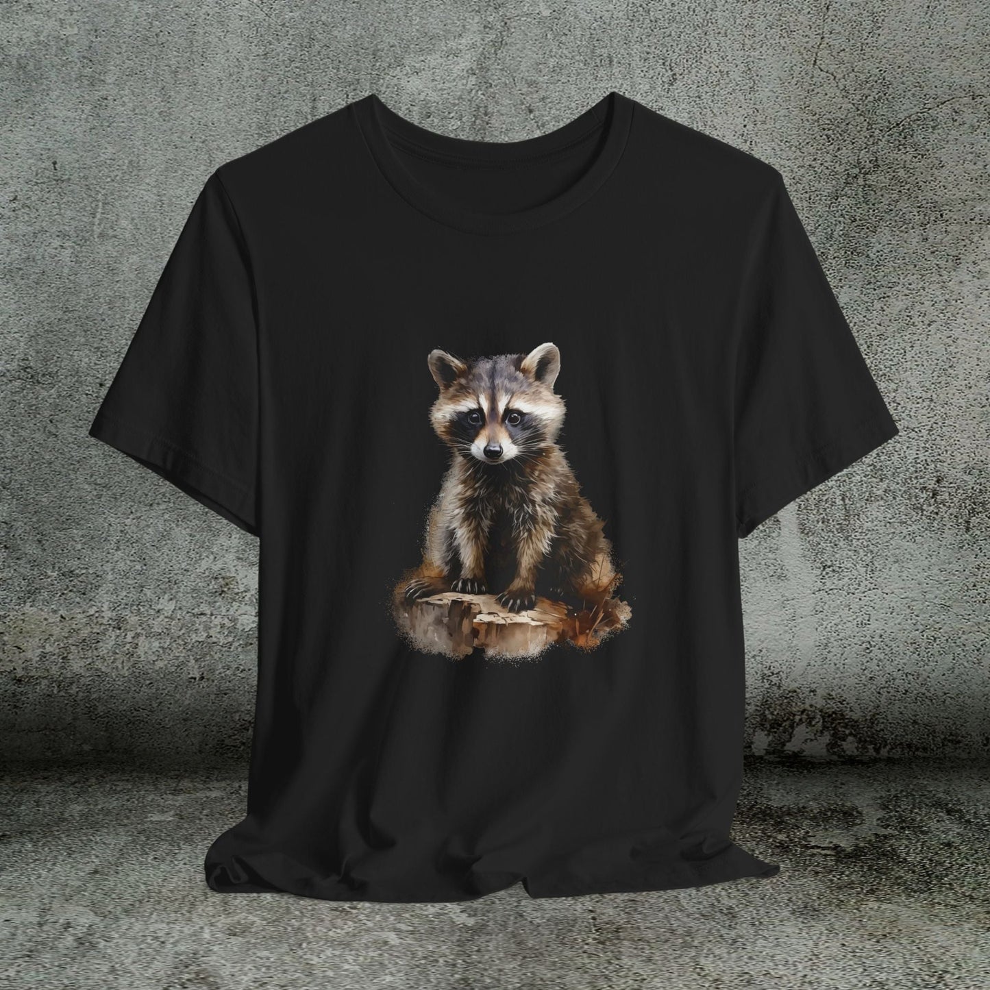 Watercolor Raccoon T-Shirt – Woodland Animal Art on Soft Cotton, Perfect Gift - FlooredByArt