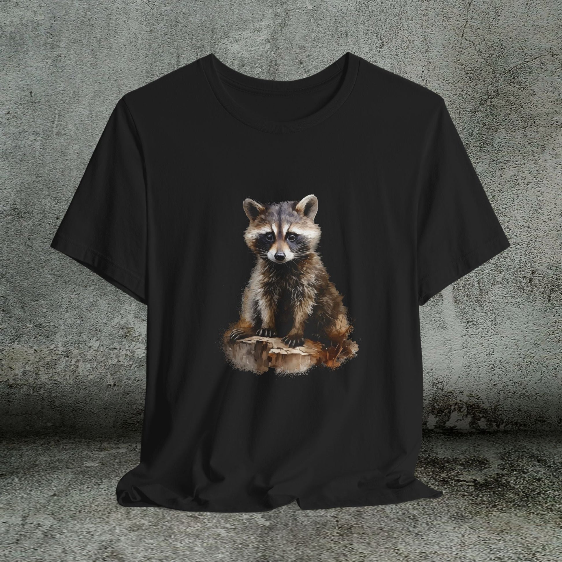 Watercolor Raccoon T-Shirt – Woodland Animal Art on Soft Cotton, Perfect Gift - FlooredByArt