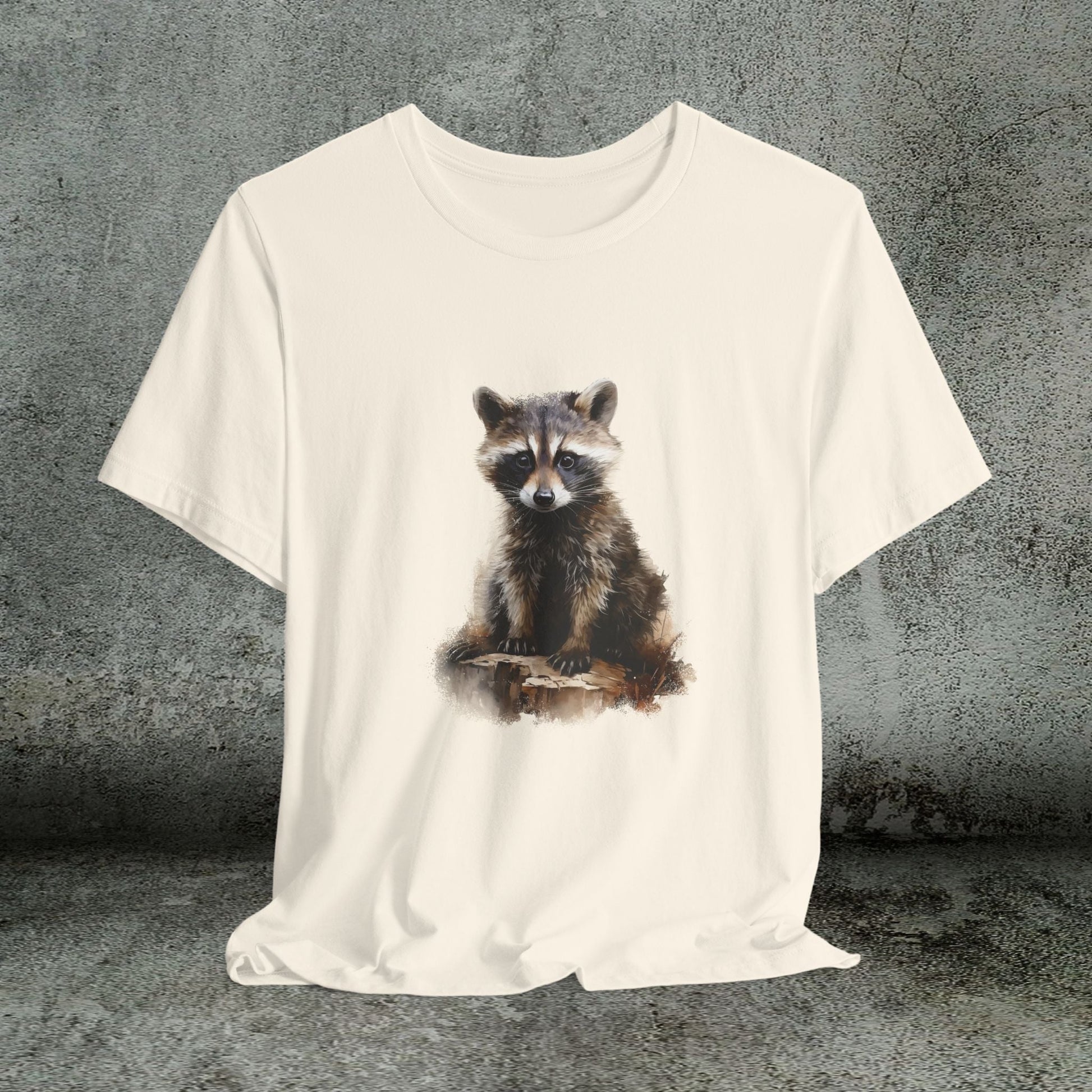 Watercolor Raccoon T-Shirt – Woodland Animal Art on Soft Cotton, Perfect Gift - FlooredByArt