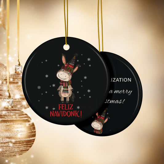 Whimsical Donkey Ornament Personalized - Christmas Ornament