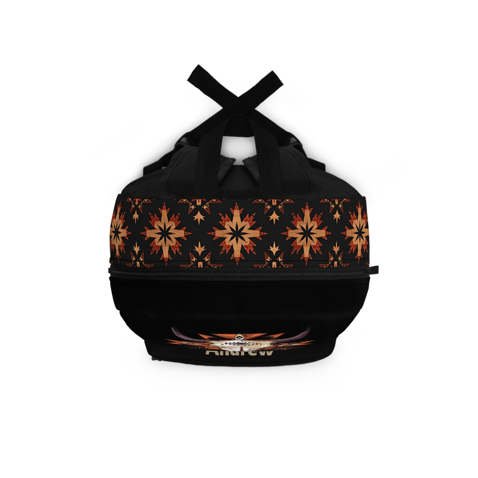 Wild West Cowboy Backpack for Boys - Personalized Aztec Bull Skull Bookbag, Western School Bag, Horse Rider Gift - FlooredByArt