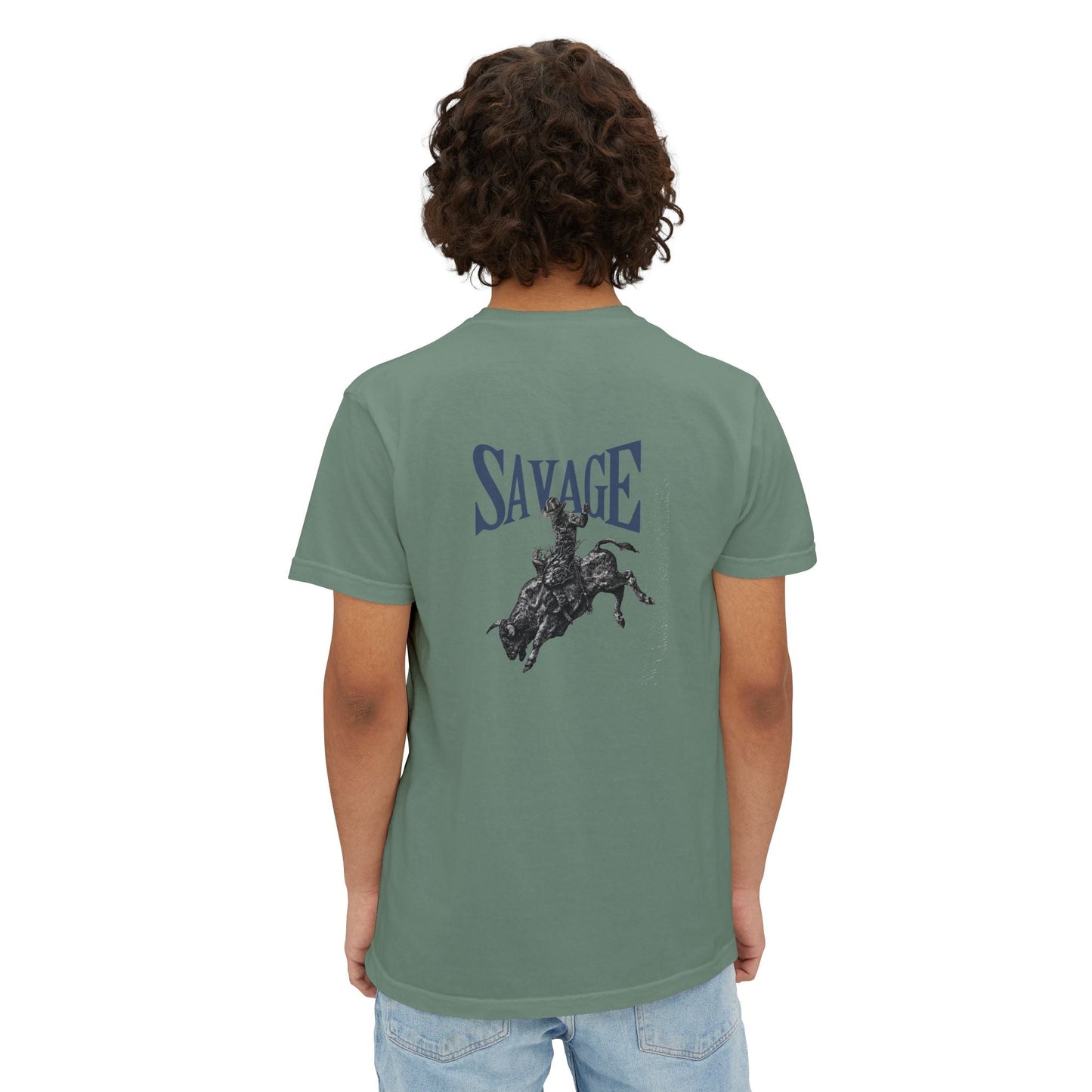 Wild West Savage Pocket T-Shirt – Country Rodeo Shirt for Men & Women, Vintage Cowboy Festival Tee - FlooredByArt
