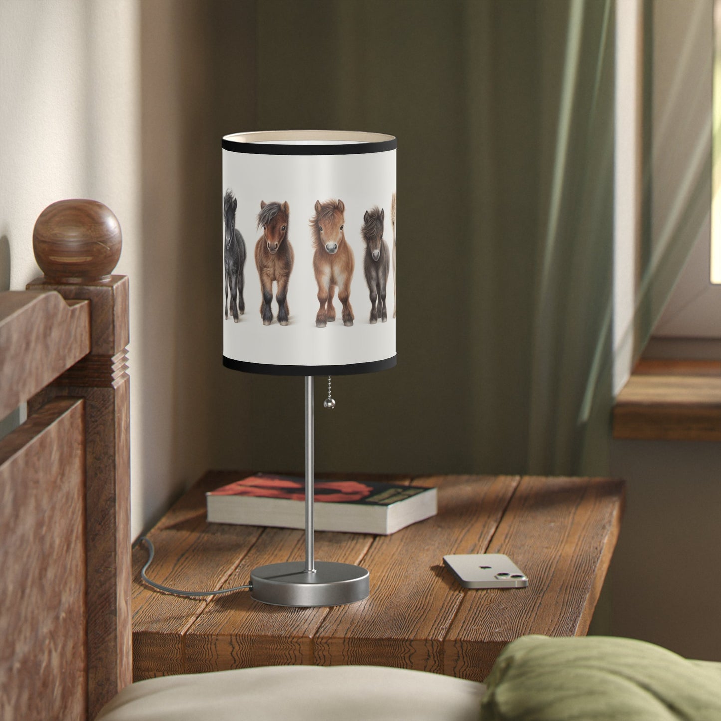 Adorable Mini Horses Lamp, Perfect Kids Room, Whimsical Happy Pony Accent Lamp - FlooredByArt