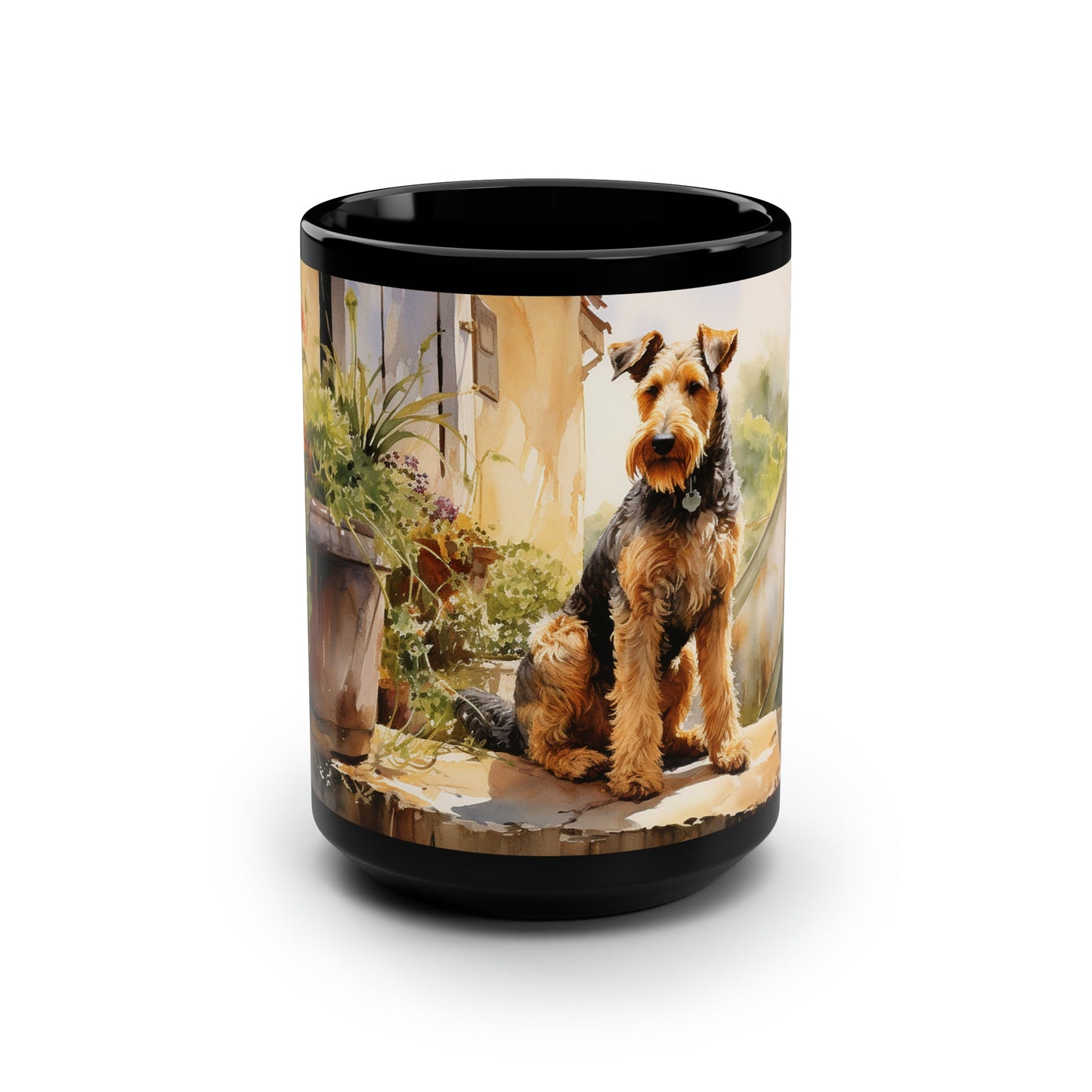 Airedale Dog Mug, Personalized Mug, Watercolor Painting, Dog Lover Gift - FlooredByArt