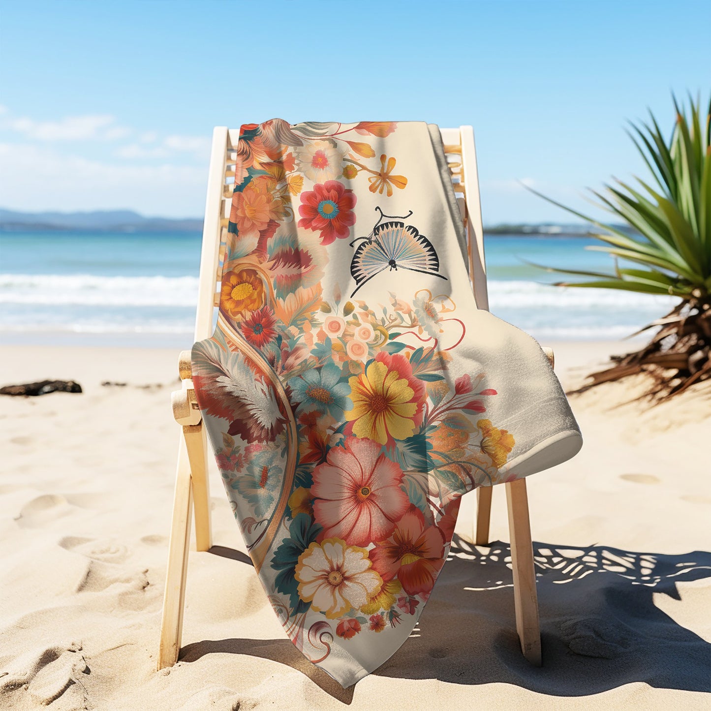Bohemian Art Beach Cloth Shawl: Versatile Use Towel, Blanket, Shawl, Cover-up - FlooredByArt