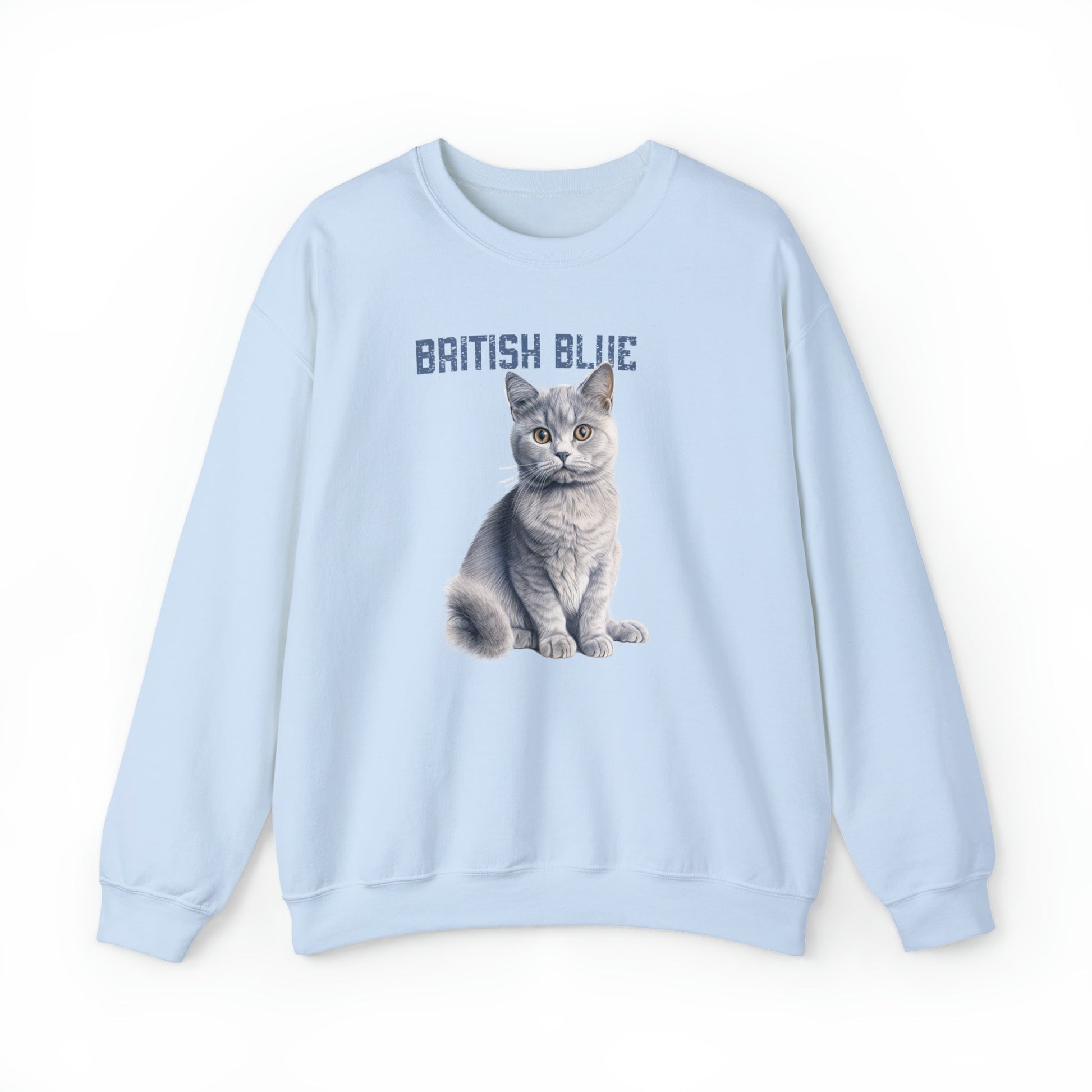 British Blue Gray Cat Mom Sweatshirt, Art Cat Shirt, Purrfect Cat Gift Sweater - FlooredByArt