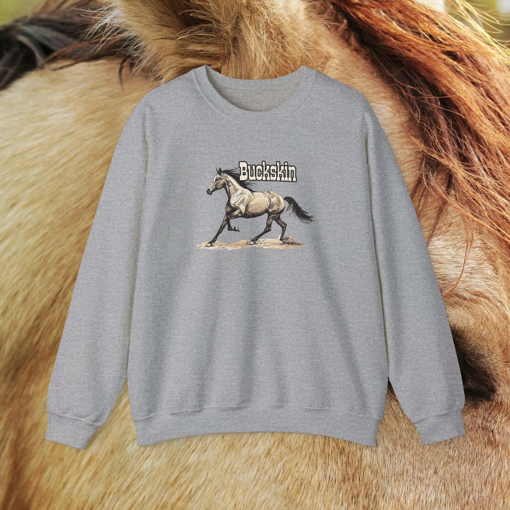 Buckskin Horse Sweatshirt ART, Buckskin Horse Lover Sweater - FlooredByArt