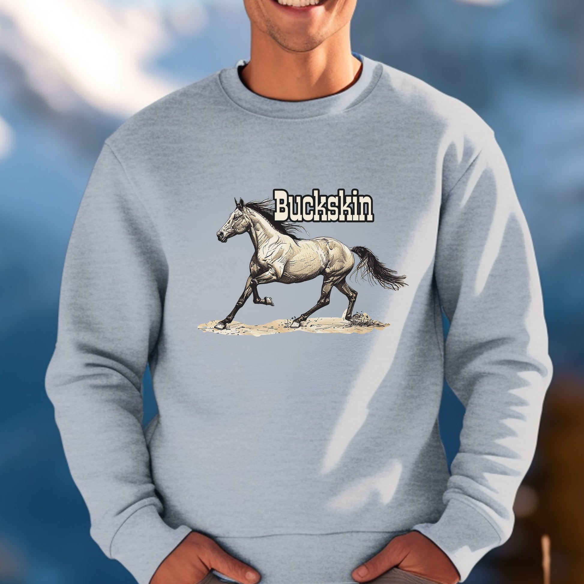 Buckskin Horse Sweatshirt ART, Buckskin Horse Lover Sweater - FlooredByArt