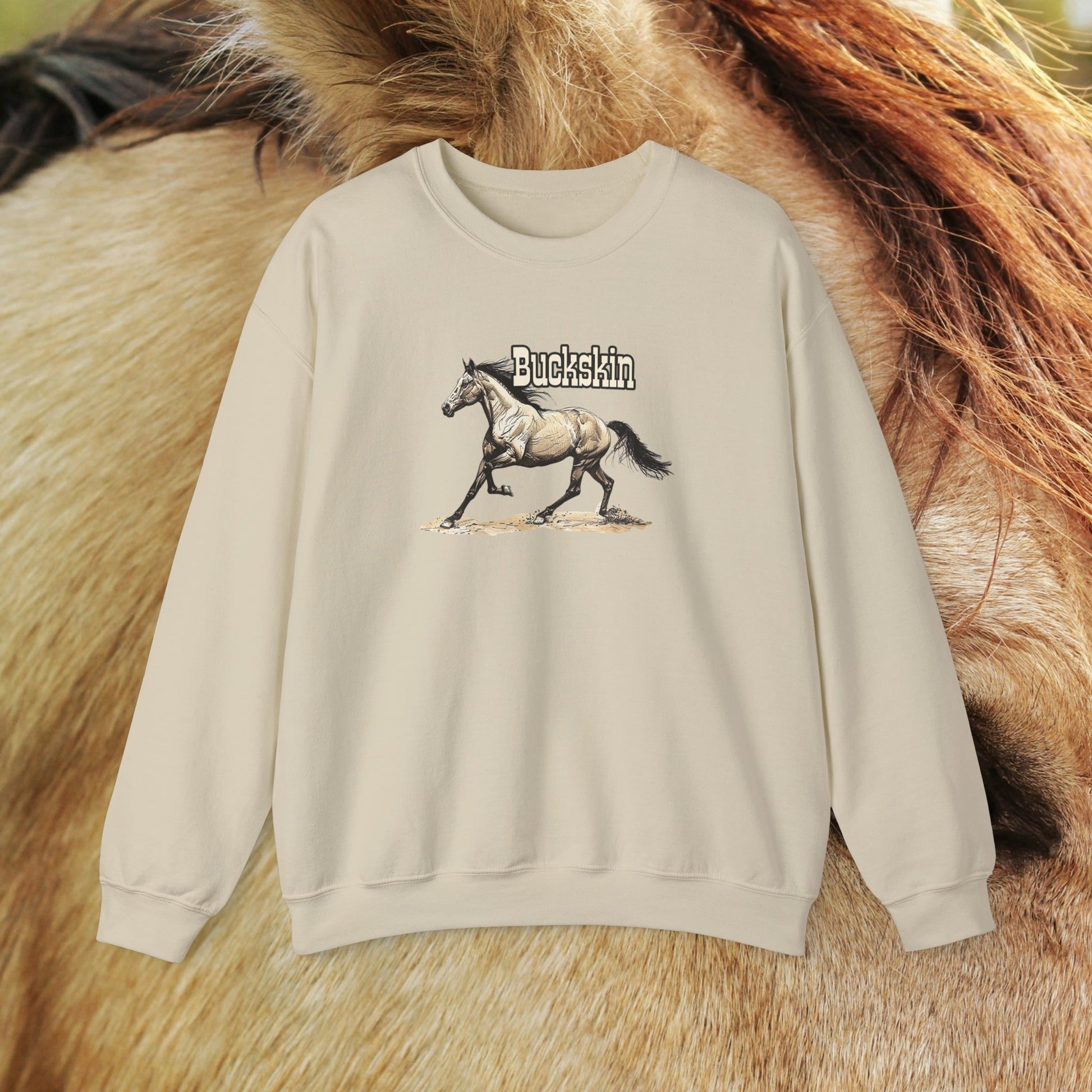 Buckskin Horse Sweatshirt ART, Buckskin Horse Lover Sweater - FlooredByArt