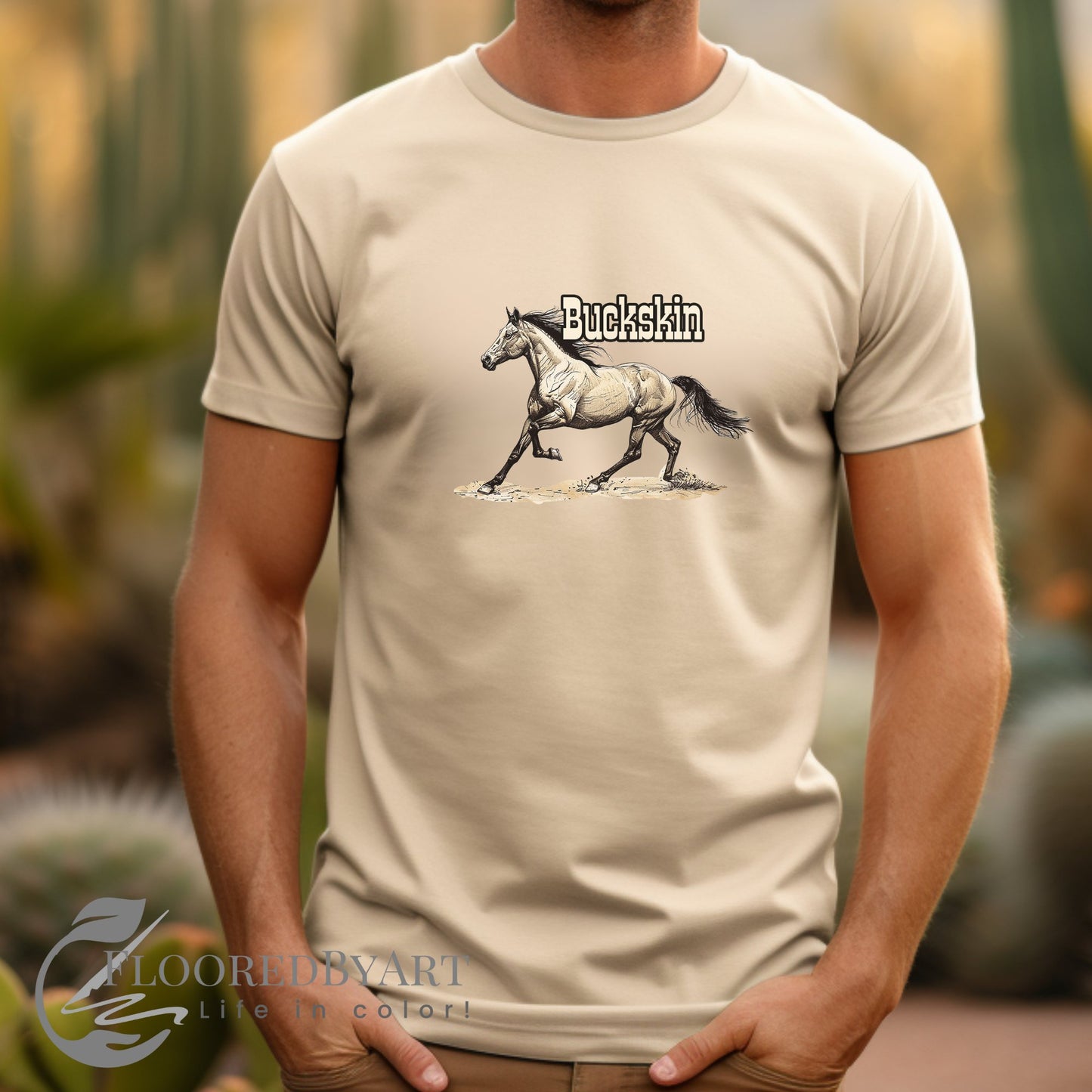 Buckskin Horse T-shirt Drawing of a Buckskin Horse on a Tee - FlooredByArt