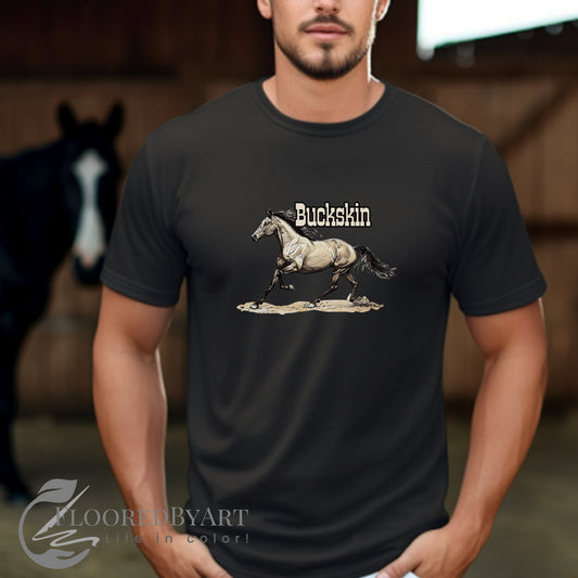 Buckskin Horse T-shirt Drawing of a Buckskin Horse on a Tee - FlooredByArt