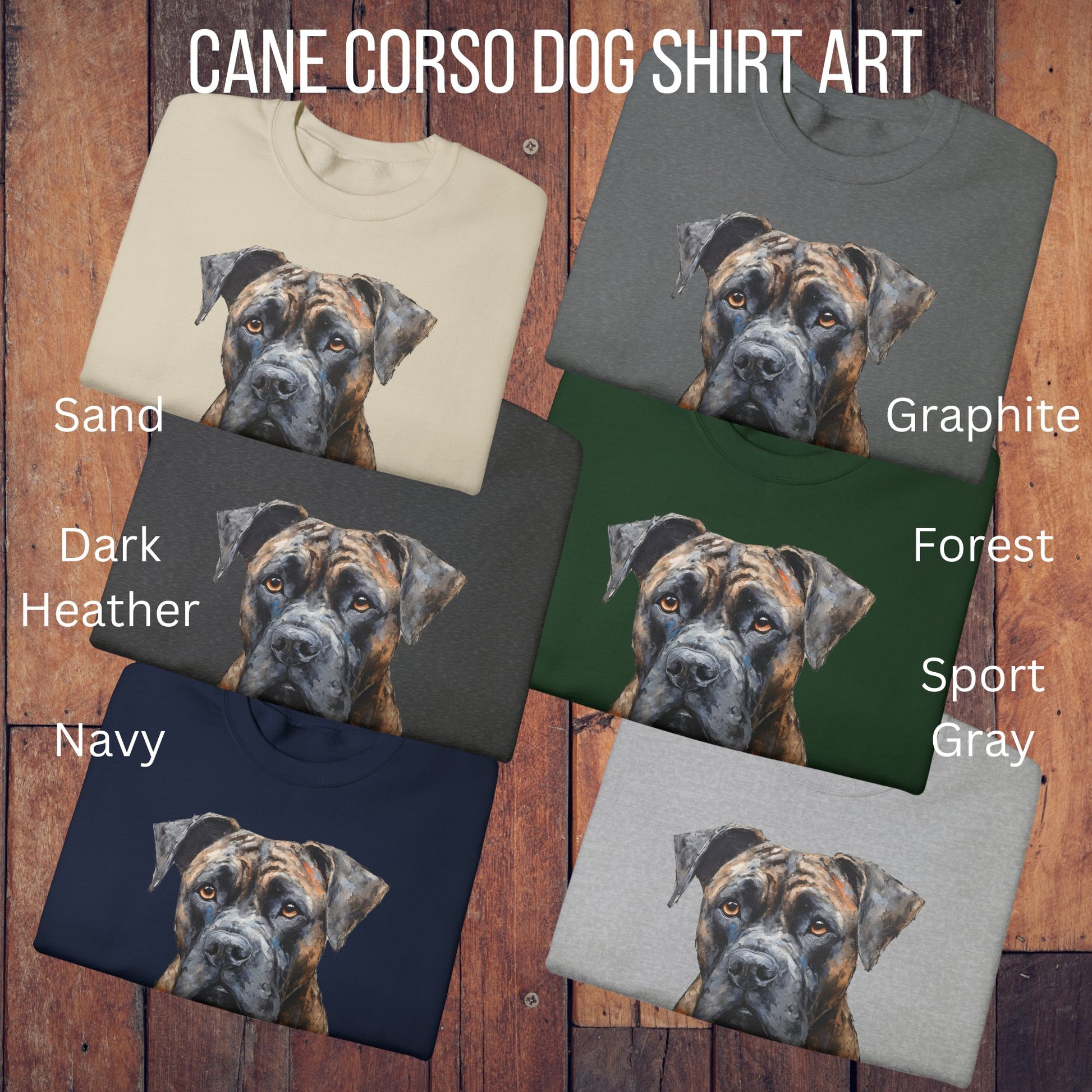 Cane Corso Art Sweatshirt or Tee, Mastiff Dog Dad, Cane Corso Mom Shirt - FlooredByArt