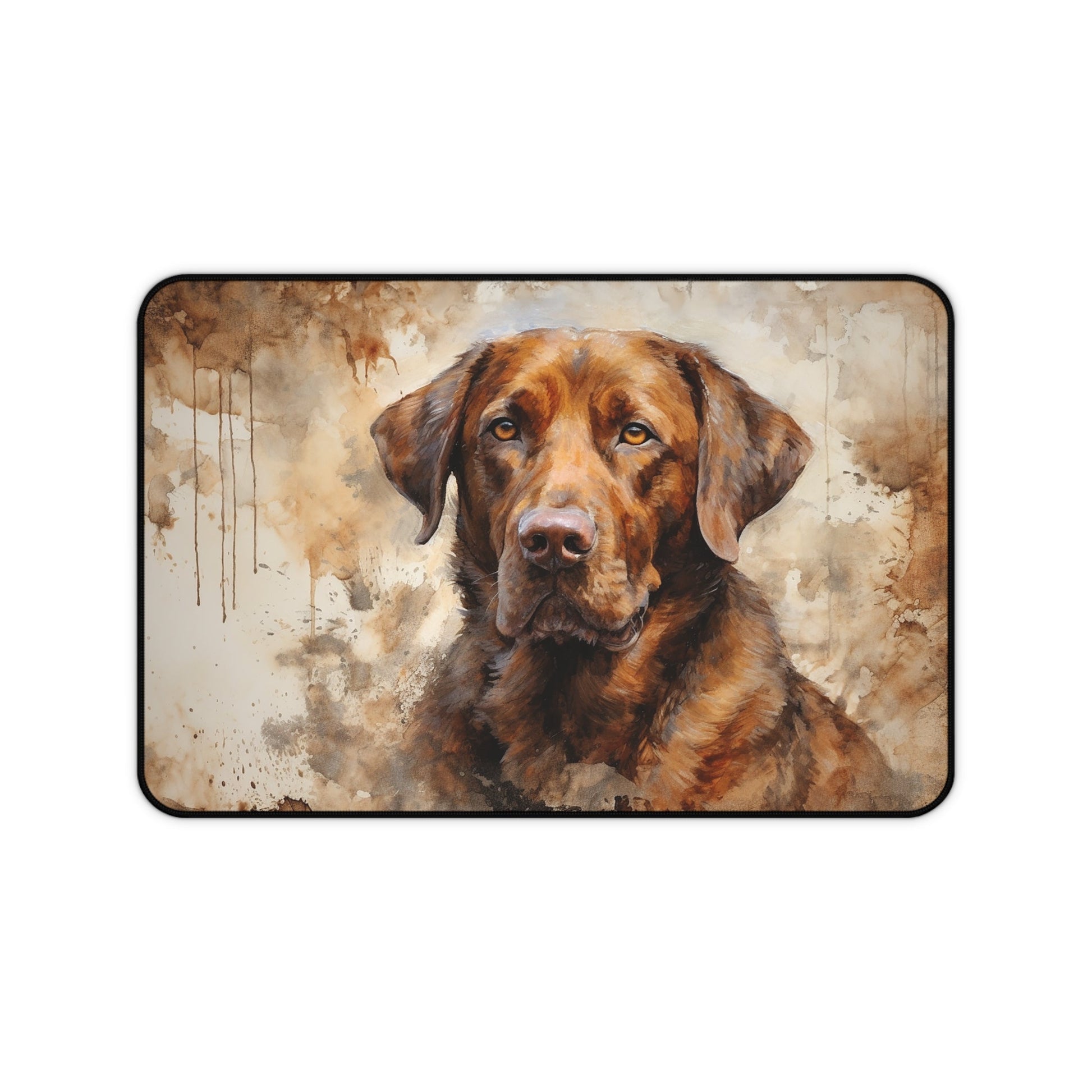 Chocolate Labrador Retriever Art Large Mouse Pad, Dog Art Desk Mats - FlooredByArt