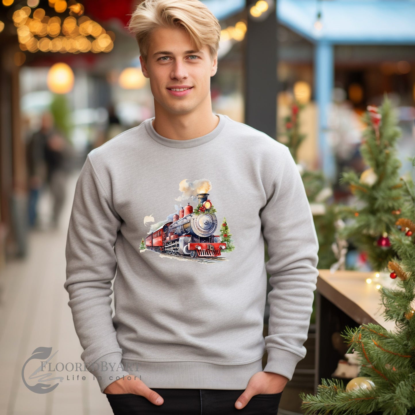 Christmas Train Sweatshit, Style #2, Whole Family Christmas Shirt - FlooredByArt