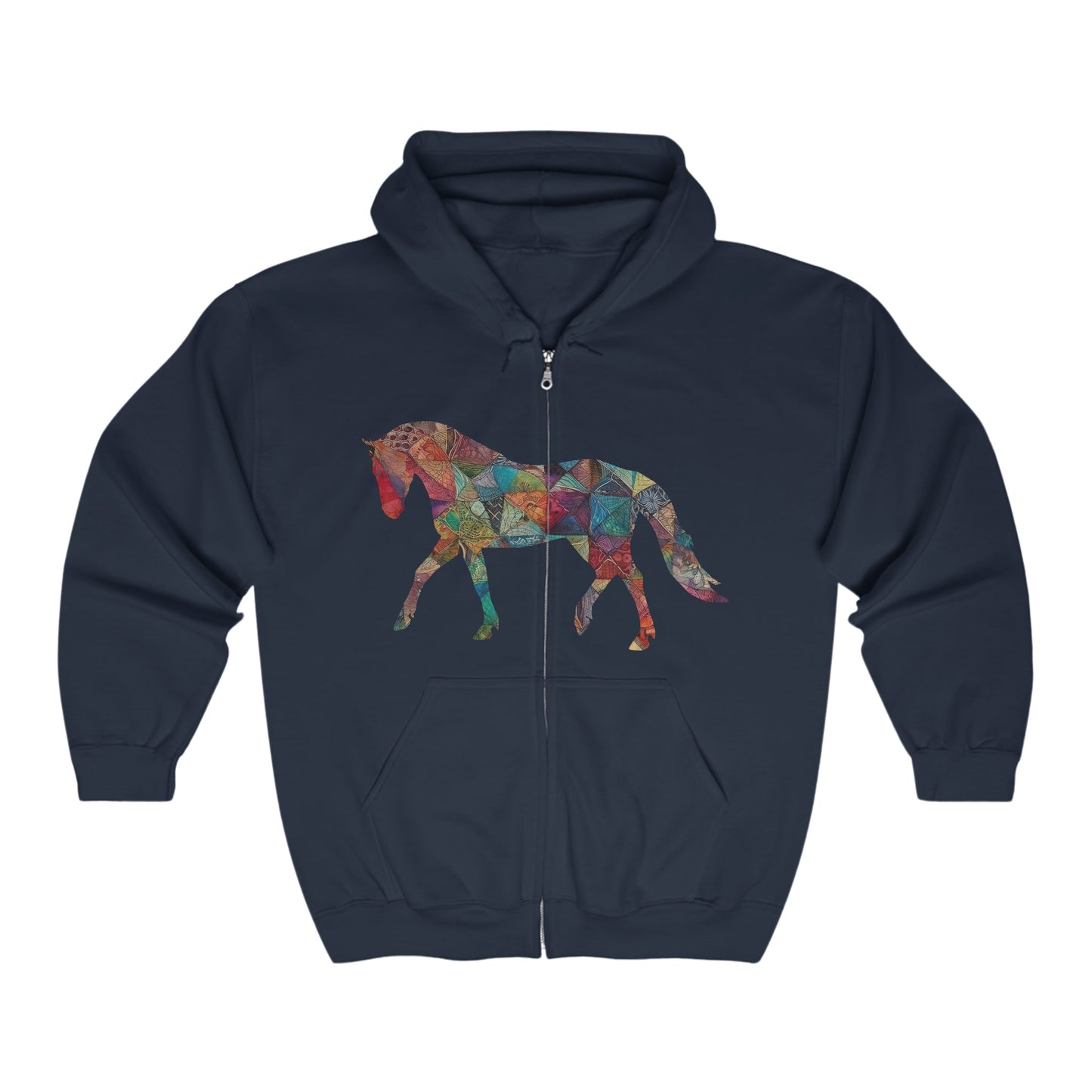 Colorful Horse Hoodie, Wild and Free Equestrian Tee, Magical Dream Horse, Muted Colors, Dreamy Artistic Design, Endless Possibility - FlooredByArt