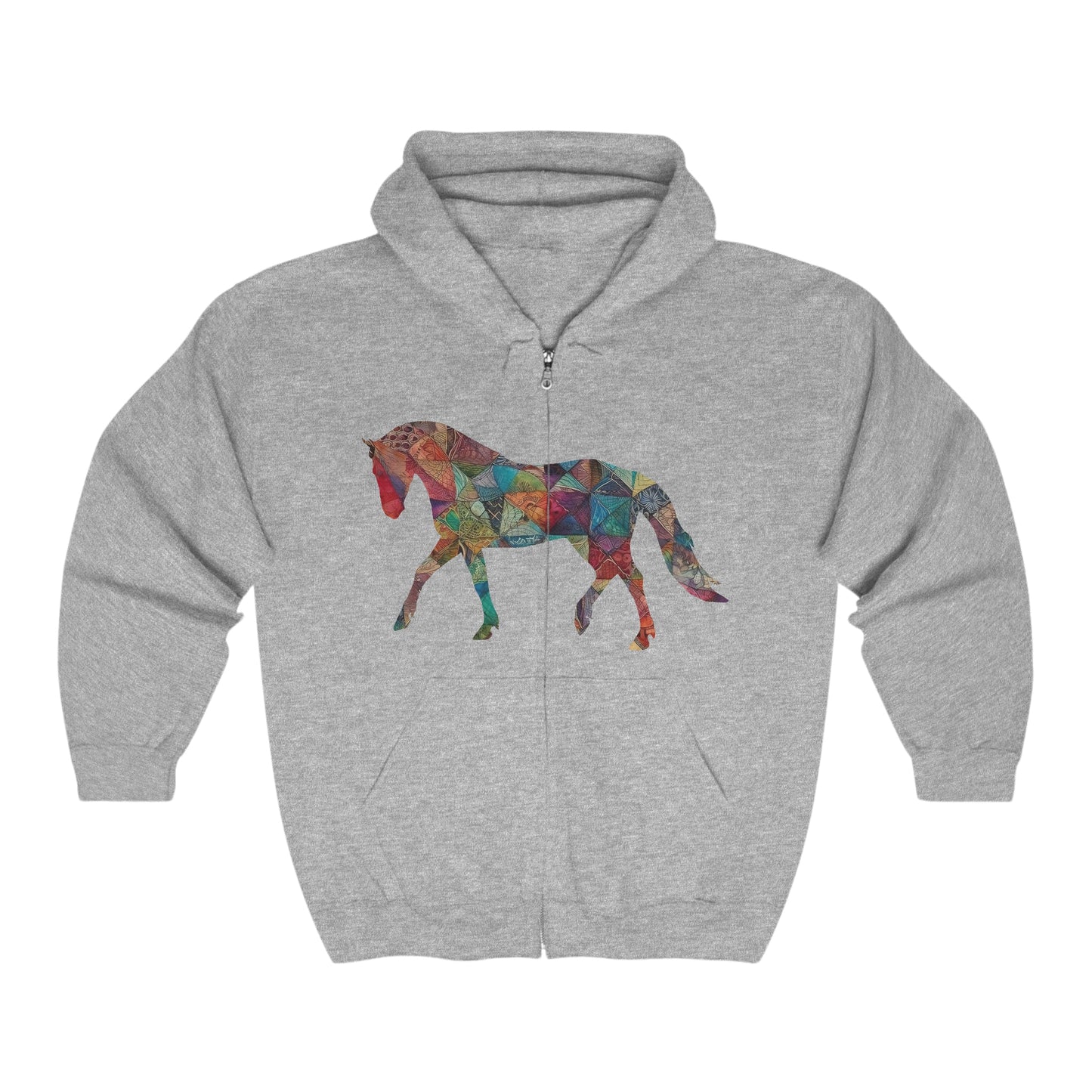 Colorful Horse Hoodie, Wild and Free Equestrian Tee, Magical Dream Horse, Muted Colors, Dreamy Artistic Design, Endless Possibility - FlooredByArt