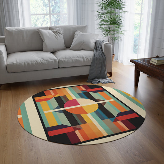 Contemporary Art Rug - Stylish Trendy Blanket Art- Earth Tone Coverlet - FlooredByArt