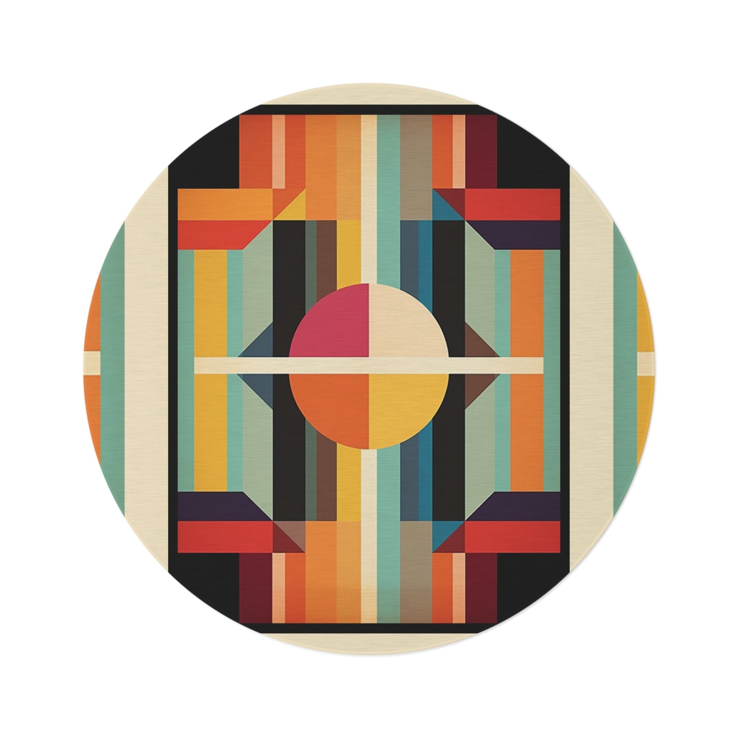 Contemporary Art Rug - Stylish Trendy Blanket Art- Earth Tone Coverlet - FlooredByArt
