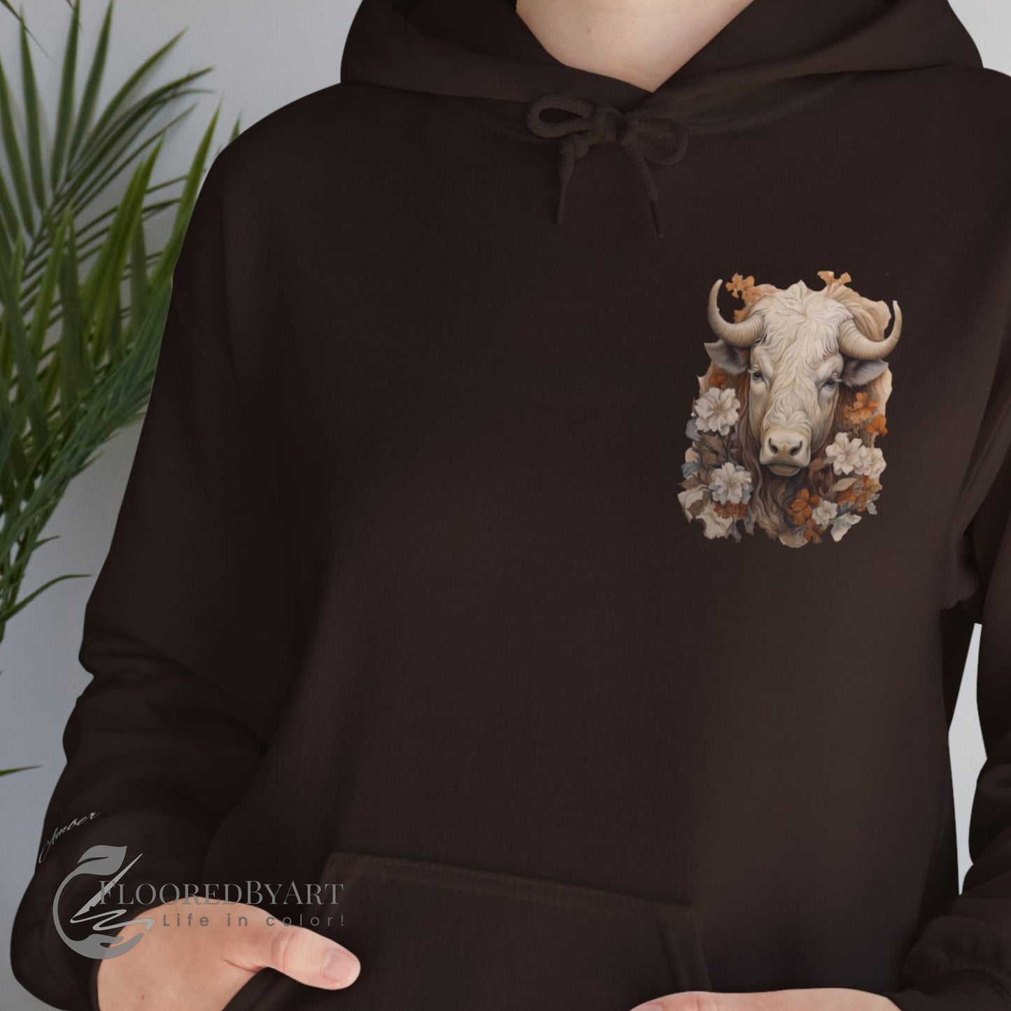 Cow Shirt - Hooded Sweatshirt Design, Cow & Flowers Shirt, Cowgirl Fashion - FlooredByArt