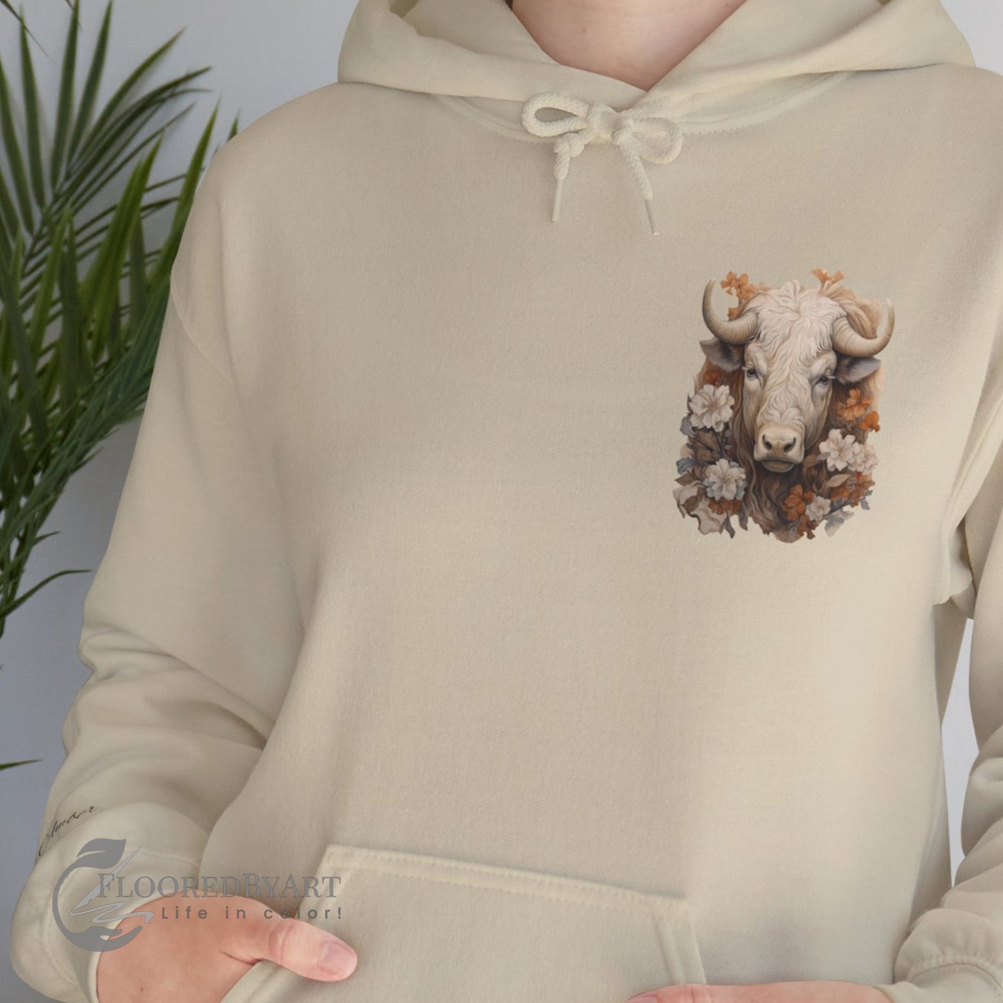 Cow Shirt - Hooded Sweatshirt Design, Cow & Flowers Shirt, Cowgirl Fashion - FlooredByArt