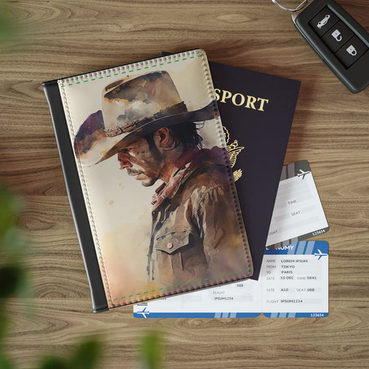 Cowboy Passport Cover Cowboy Design Traveler Travel ID Cover, Passport Protection - FlooredByArt