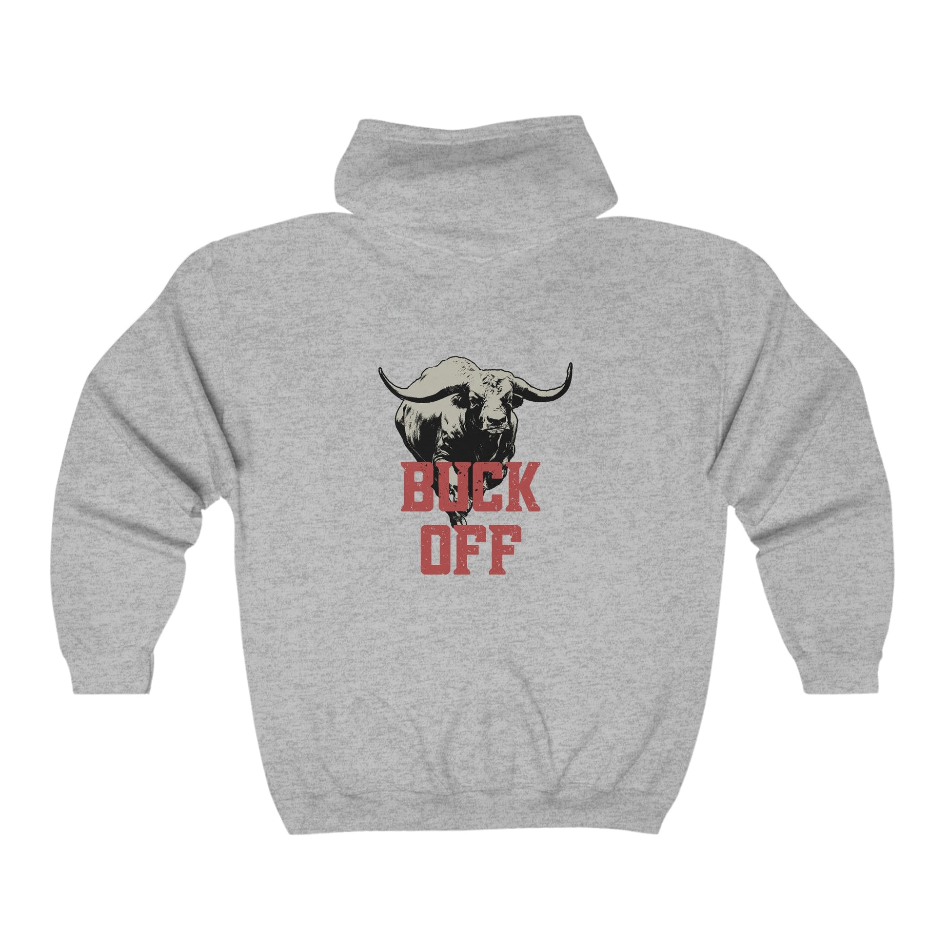 Cowboy Rodeo Full Zip Hoodie Jacket, "Buck Off" for Bull Rodeo Lover - FlooredByArt