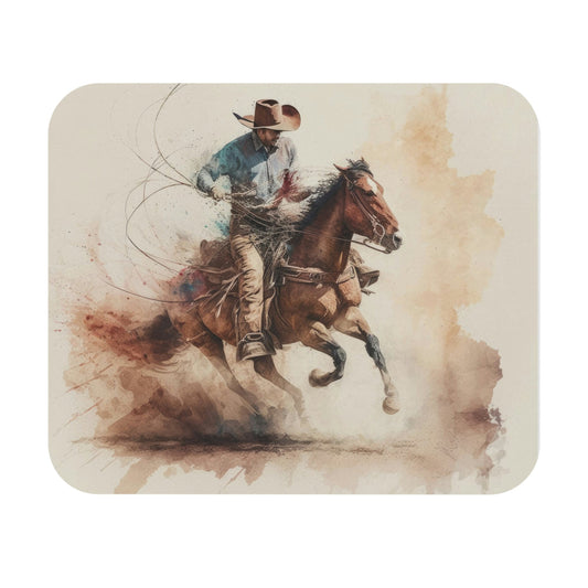 Cowboy Watercolor Cowboy Mouse Pad - FlooredByArt