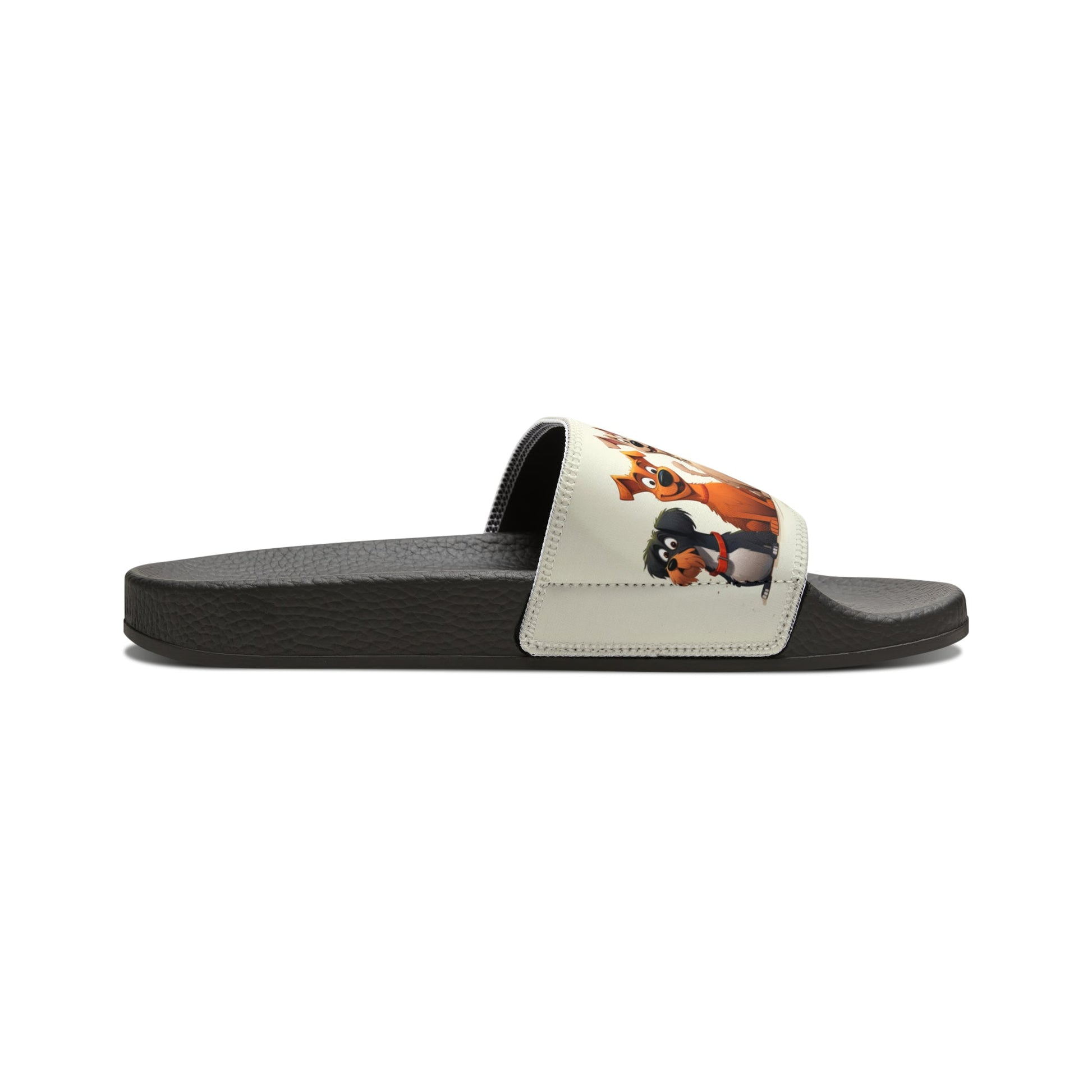 Cute Cartoon Dog Slide Sandals - Trendy Cartoon Dog Shoes, Loveable Mutt Shoes Dog Lover - FlooredByArt