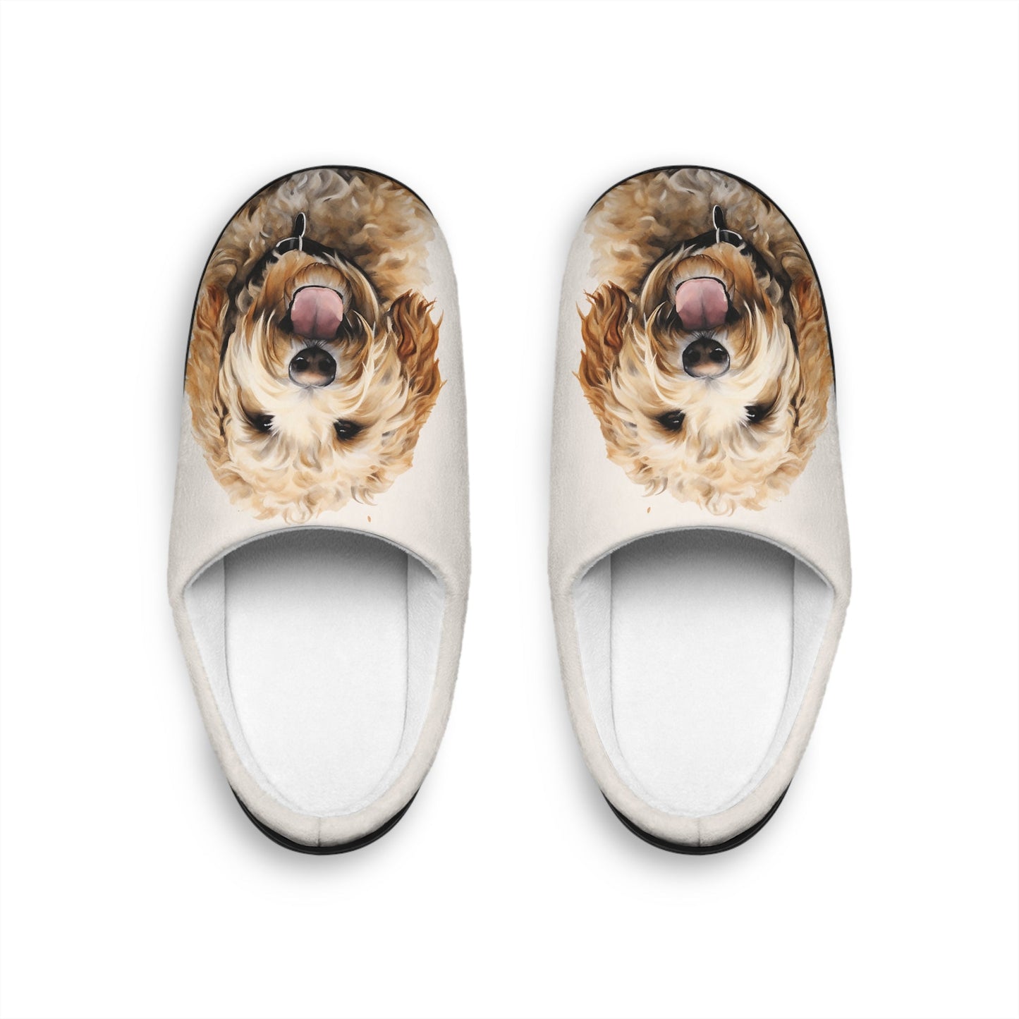 Cute Dog Slippers, Golden Doodle Slippers, Comfy Indoor Slippers - FlooredByArt