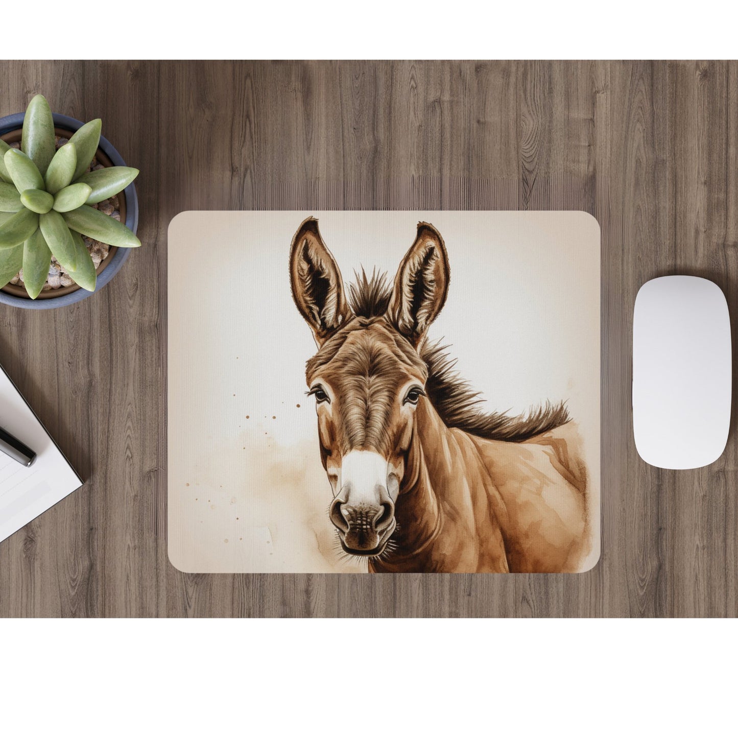 Cute Donkey Mouse Pad, Useful Personalized Donkey Lover Gift - FlooredByArt