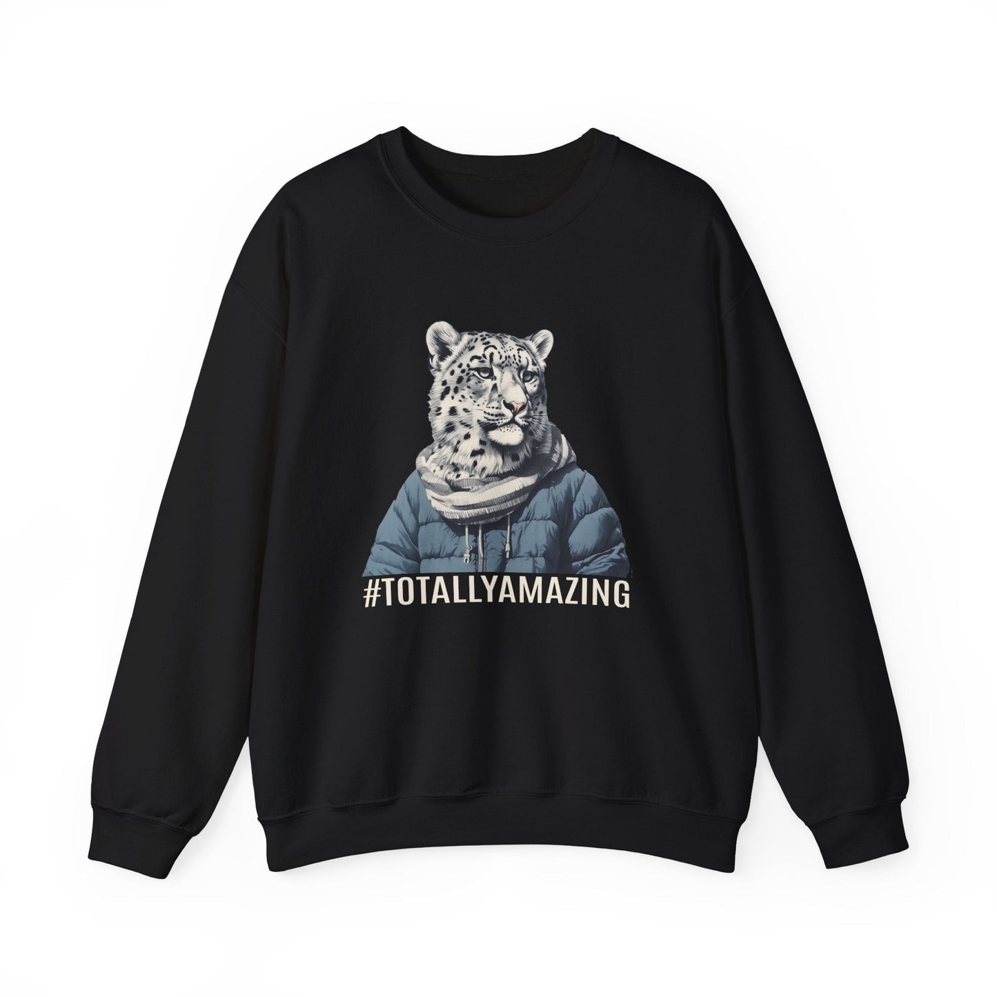 Cute Leopard Sweatshirt, #TOTALLYAMAZING Sweater, Whimsical Leopard - FlooredByArt