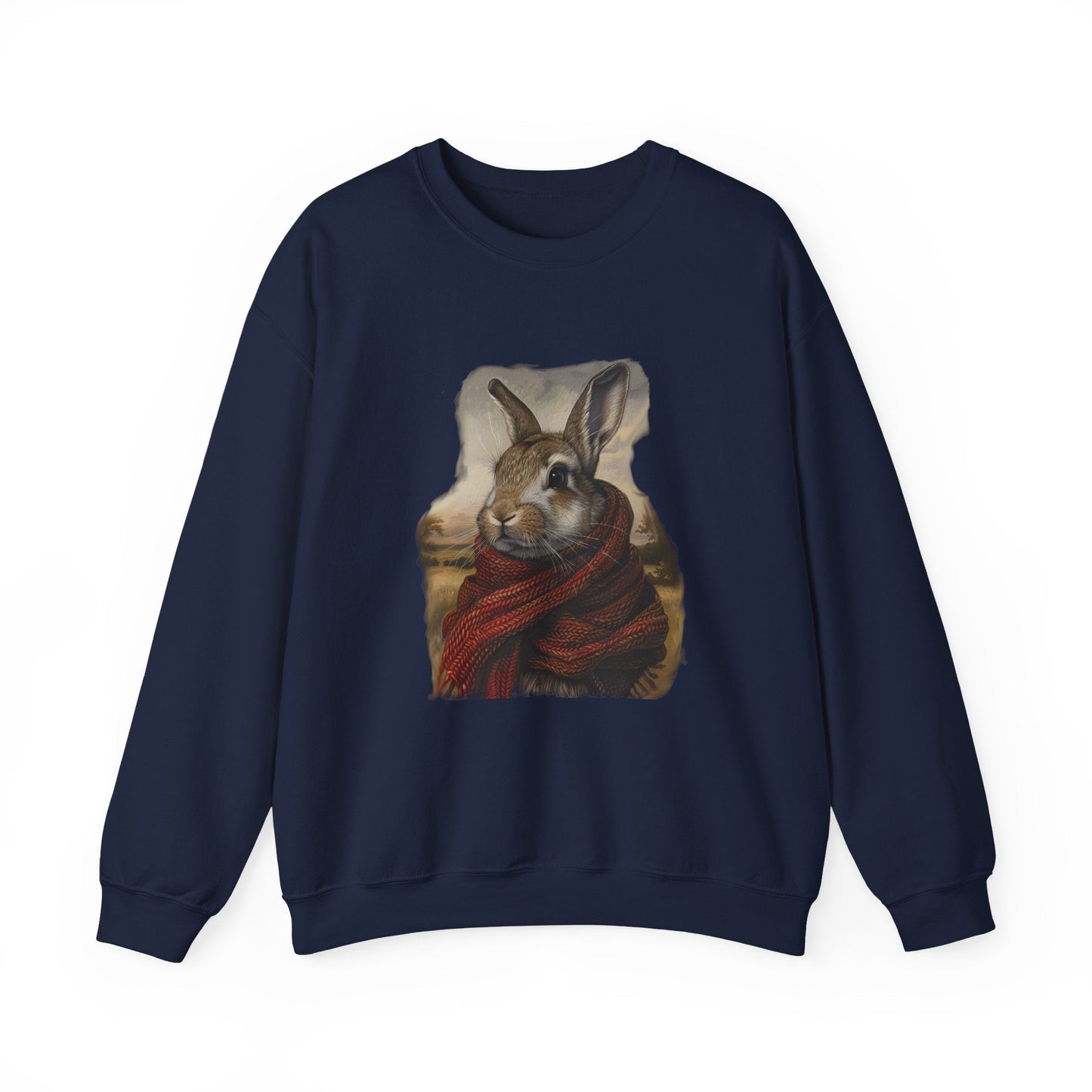 Cute Rabbit Sweatshirt, Whimsical Rabbit in Wildflower field, Art Shirt, Unique Rabbit Owner Gift - FlooredByArt