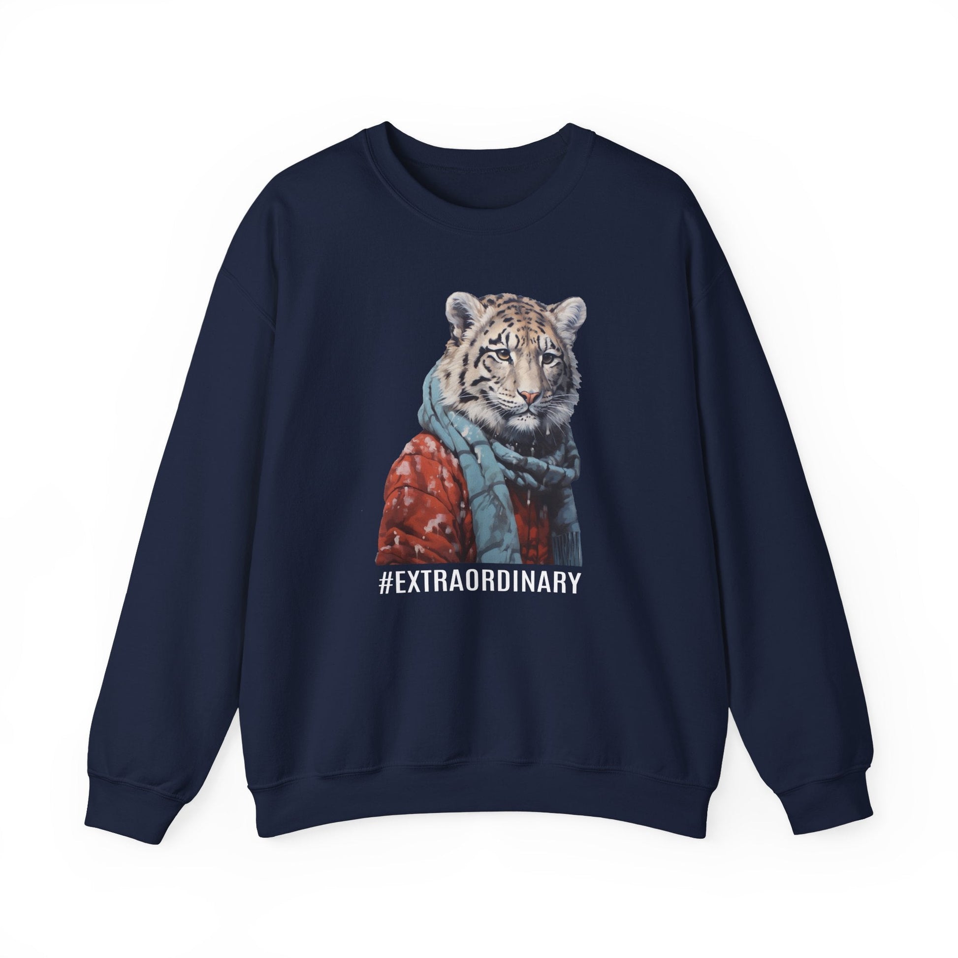 Cute Tiger Sweatshirt, #EXTRAORDINARY Sweater, Mens Shirt, Whimsical Tiger Shirt - FlooredByArt