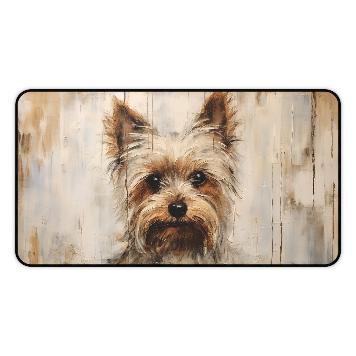 Cute Yorkie Art Large Mouse Pad, Part of Dog Collection Desk Mats - FlooredByArt