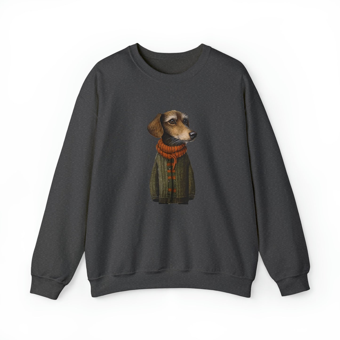 Dachshund Dog Sweatshirt, Whimsical Dogs in Sweaters Unique Boho Shirt - FlooredByArt