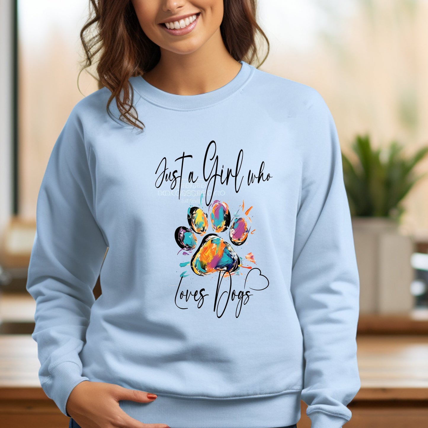 Dog Sweatshirt, Just A Girl Who Loves Dogs Sweater For a Dog Lover - FlooredByArt