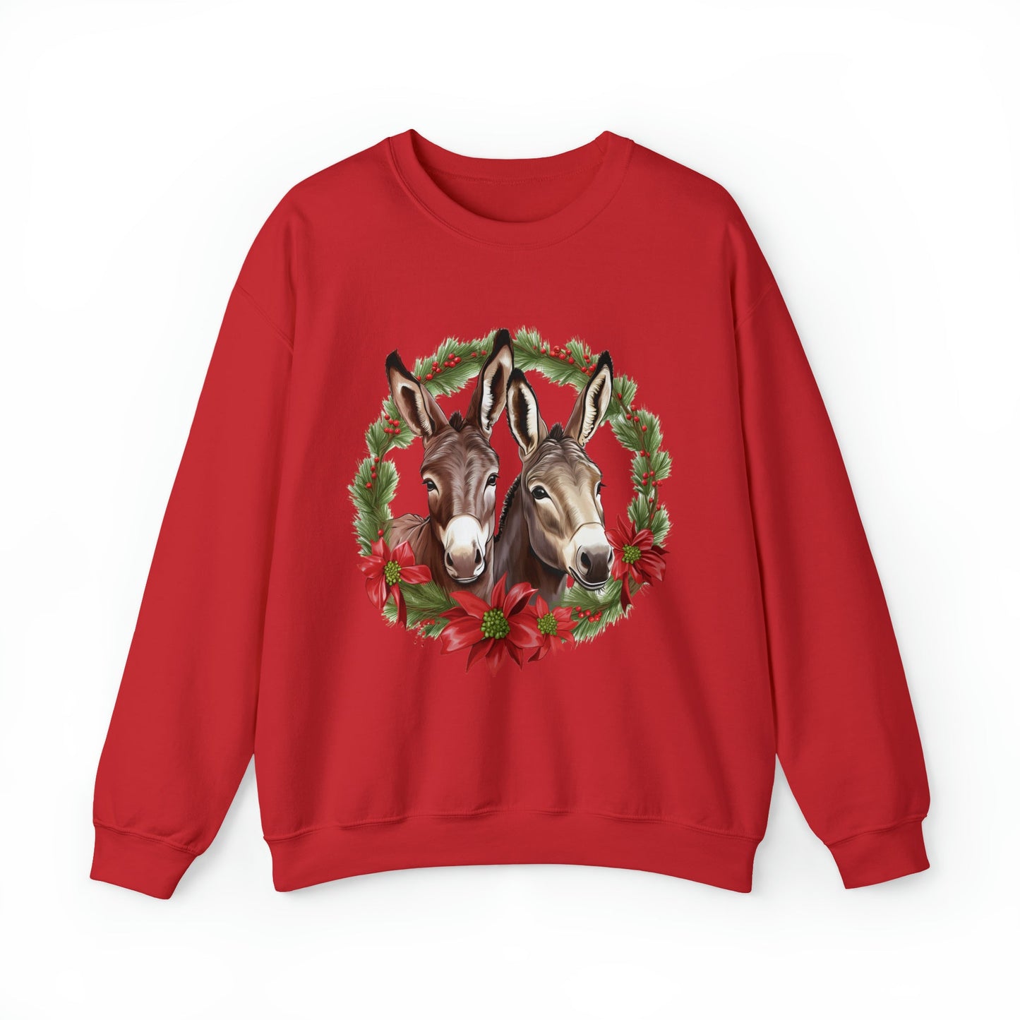 Donkey Christmas Sweatshirt, Horse Lovers Sweatshirt for the Holidays - FlooredByArt