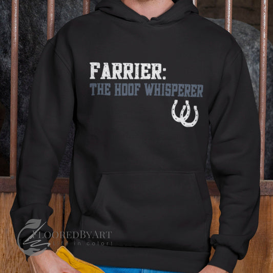 Farrier Hoodie, The Hoof Whisperer, Horseshoer Tee, Professional Farrier Shirt - FlooredByArt