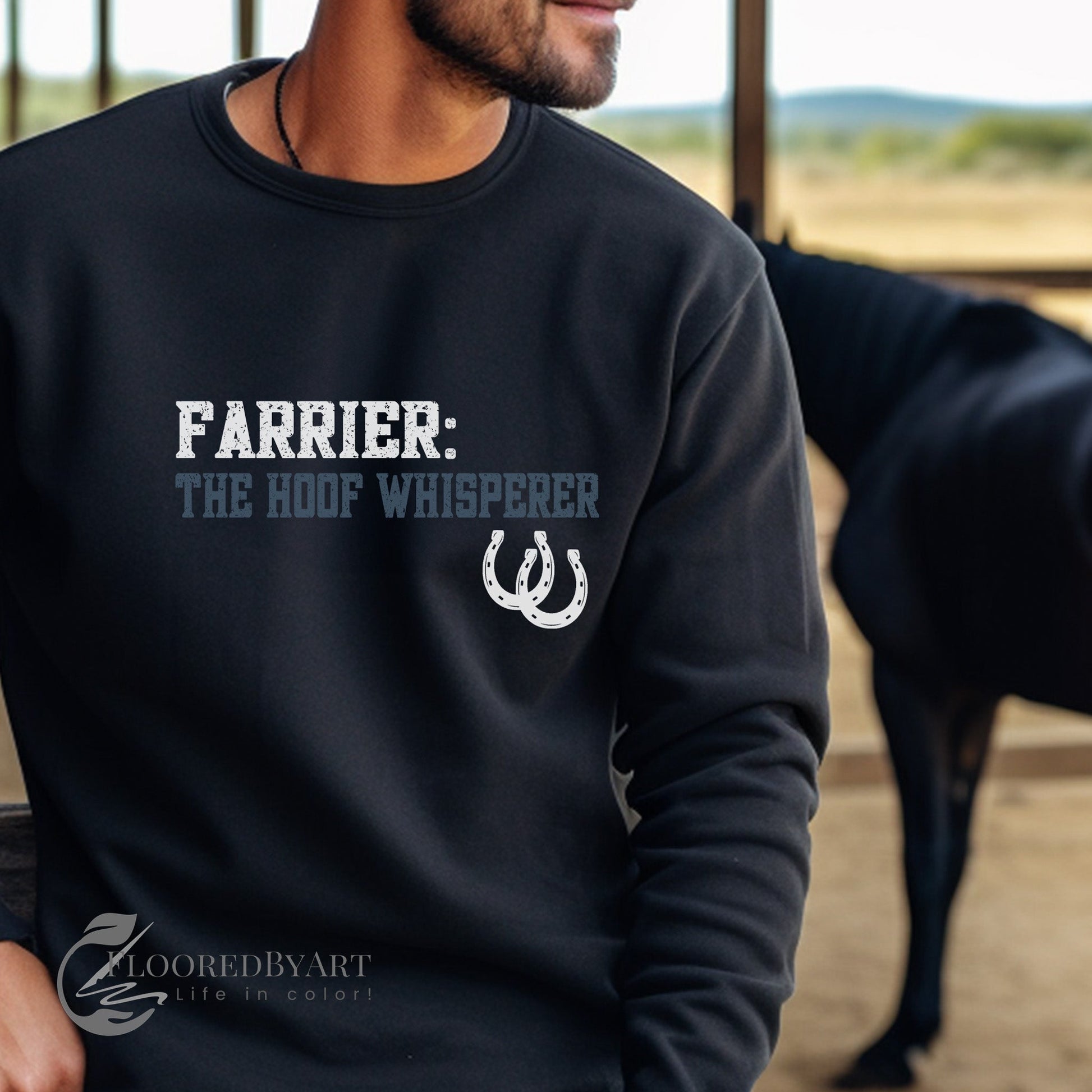 Farrier Longsleeve T-shirt, The Hoof Whisperer, Horseshoer Tee, Professional Farrier Shirt - FlooredByArt